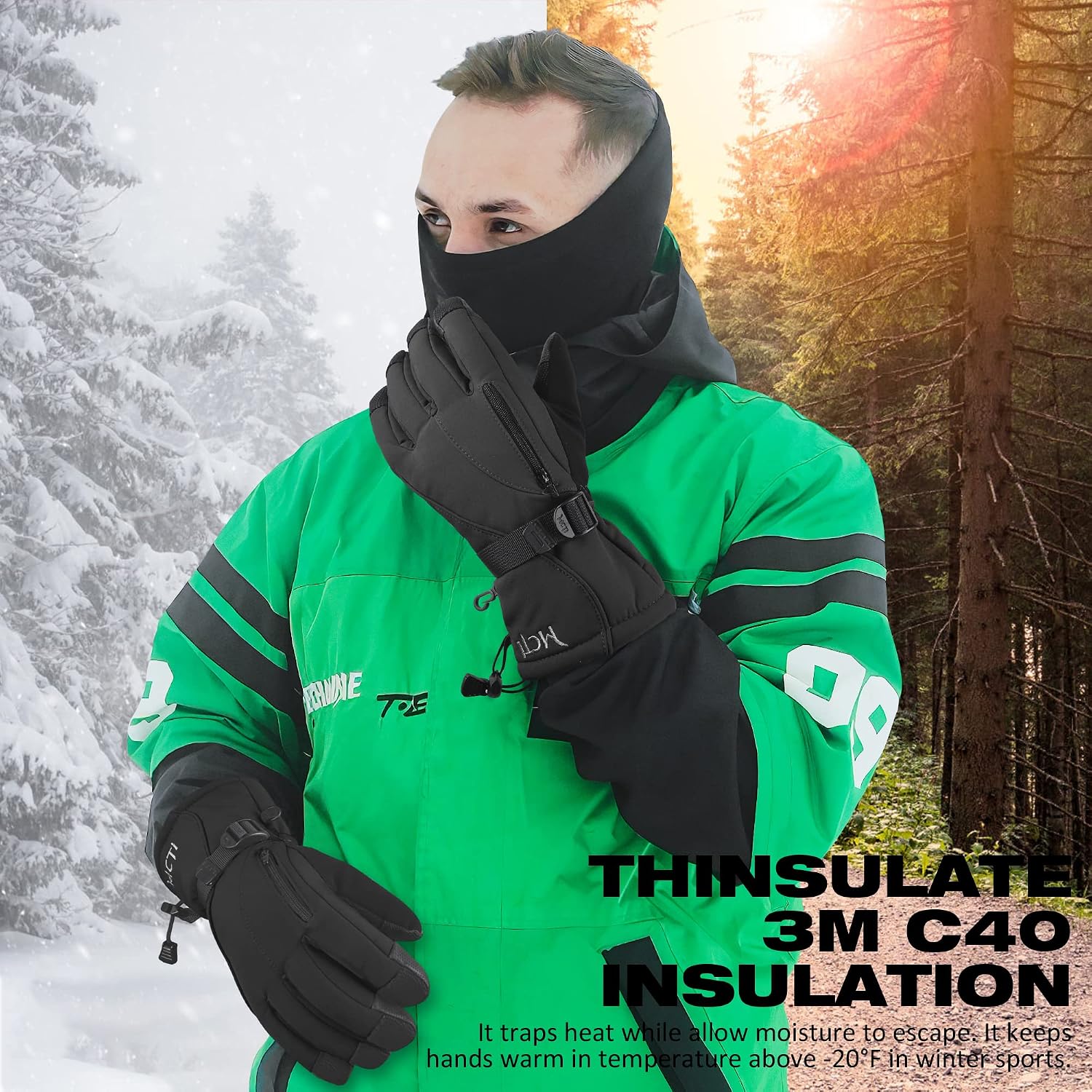 Detalle 2 de MCTi Men's Waterproof Ski Gloves