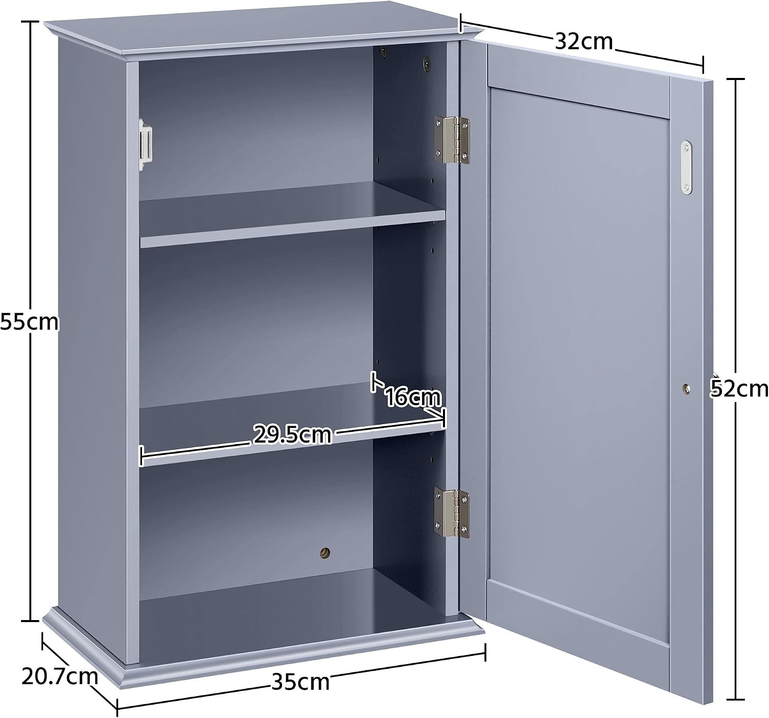 Detalle de Yaheetech Bathroom Cabinet 35W x 55H cm 🚪