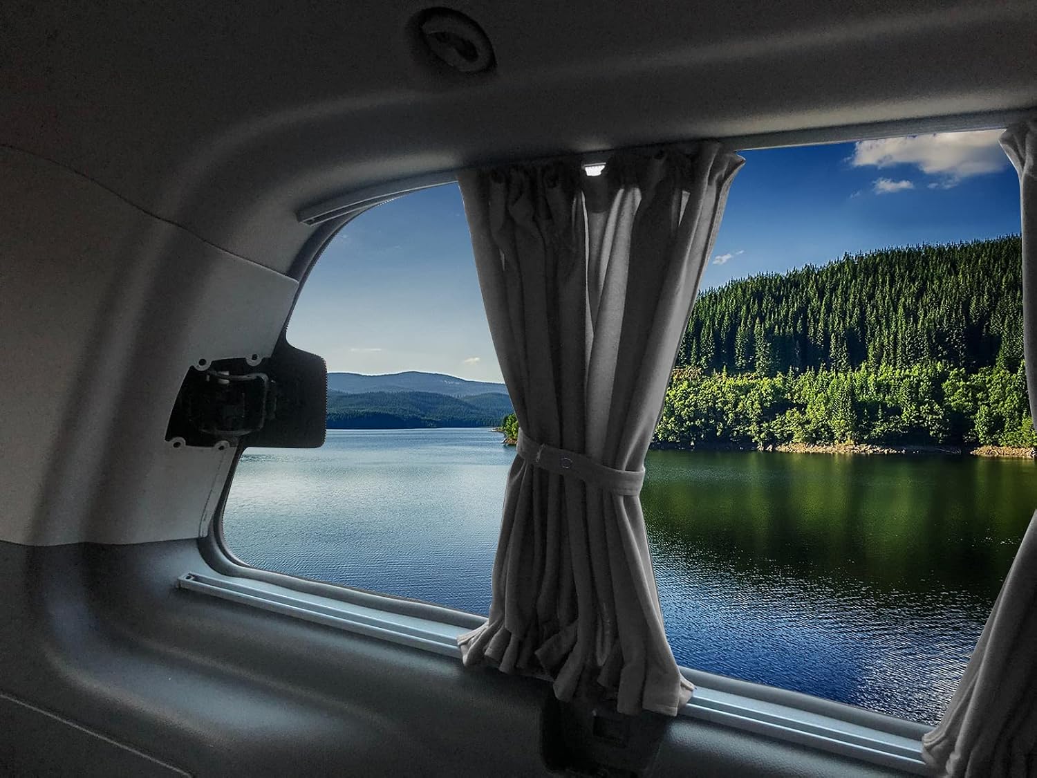 Detalle 2 de BREMER SITZBEZÜGE Maß Gardinen Vorhänge Sonnenschutz Grau für Mercedes Vito/Viano W639 (2003–2014) – Gardinen-Set 703