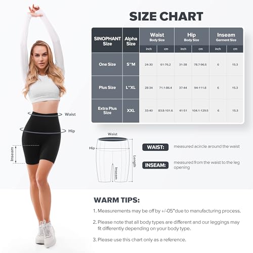 Detalle de SINOPHANT Pantalones Cortos de Cintura Alta para Mujer (XXL) –Compresión y Elasticidad para Yoga, Running y Más