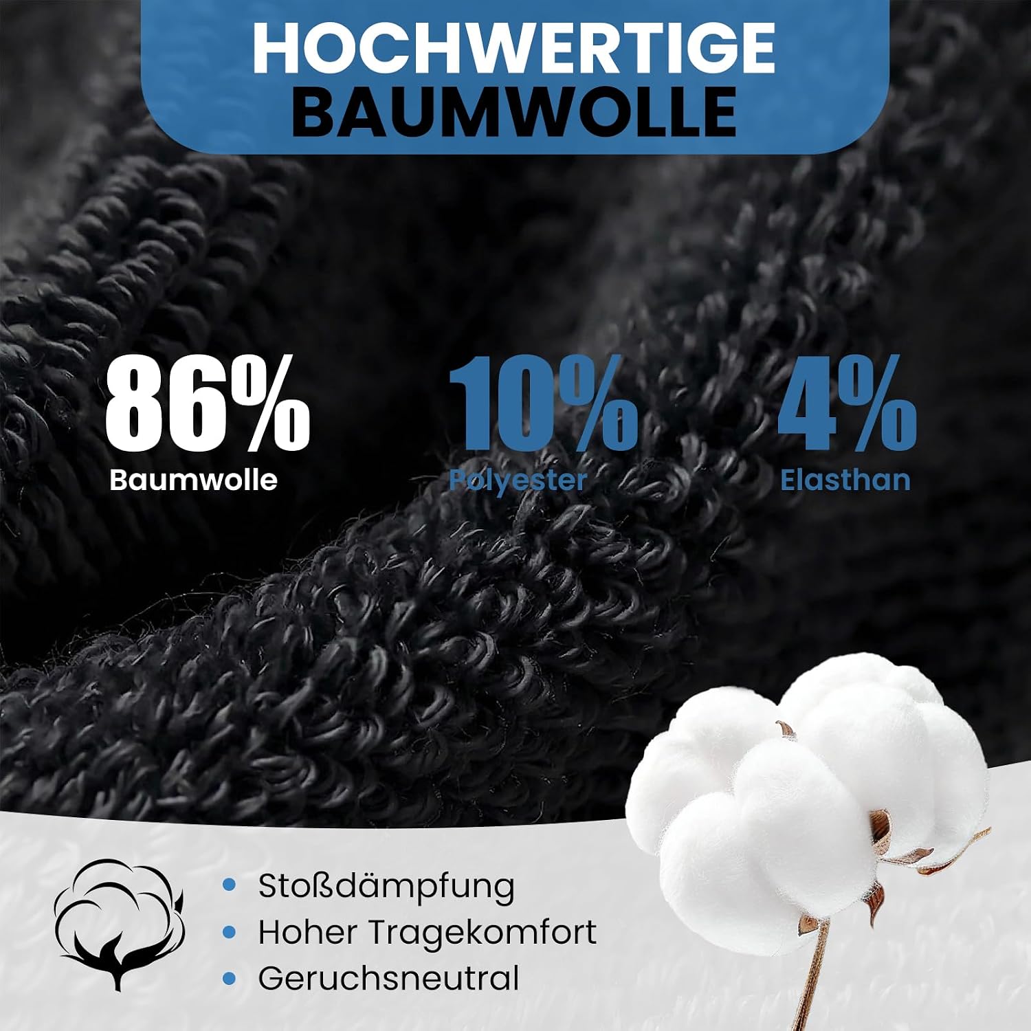Thumbnail 5 de Stoeury Sneaker Socken Herren – Quarter Socken mit Frotteesohle, Nahtlose Zehen, atmungsaktiv 6 Paar
