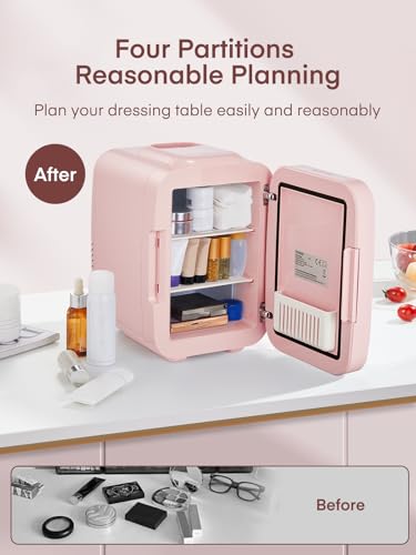 Detalle de FOHERE Mini Fridge for Bedrooms: 5L Portable Skincare Fridge and Beverage Cooler