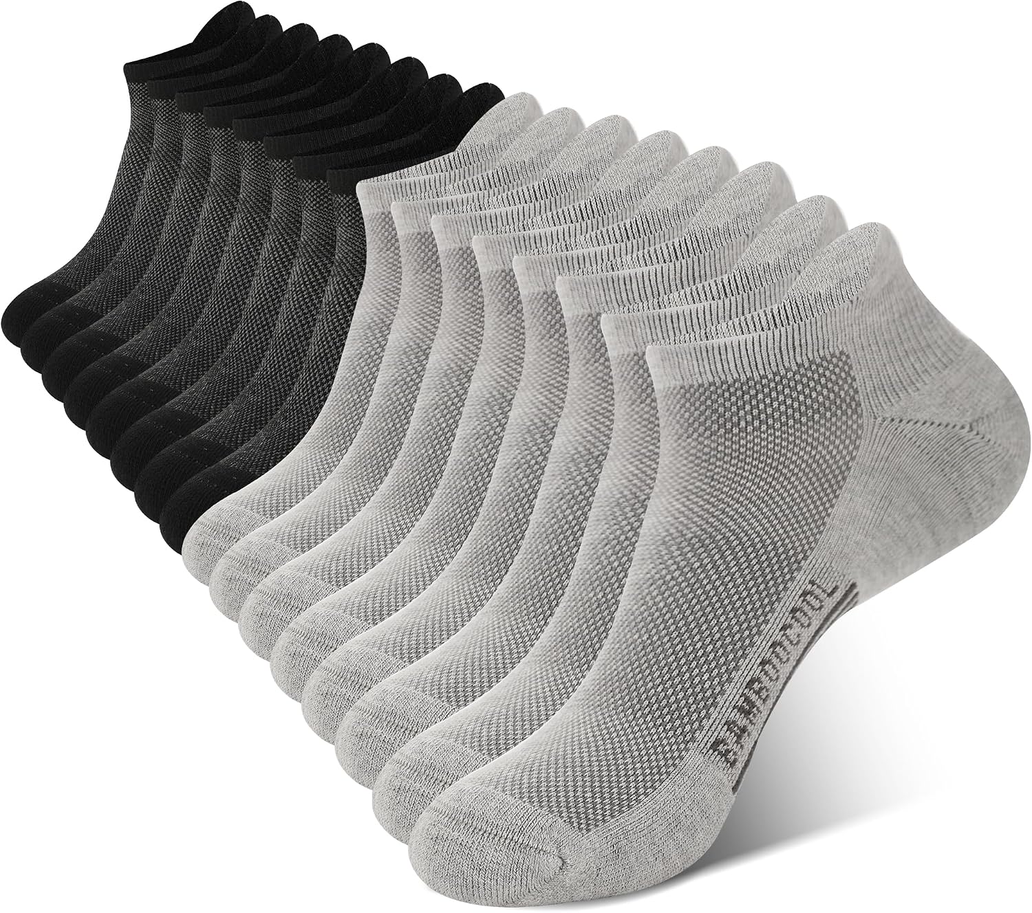 Detalle de BAMBOO COOL Men's Athletic Ankle Socks, Cushioned 8-Pack with Arch Support
