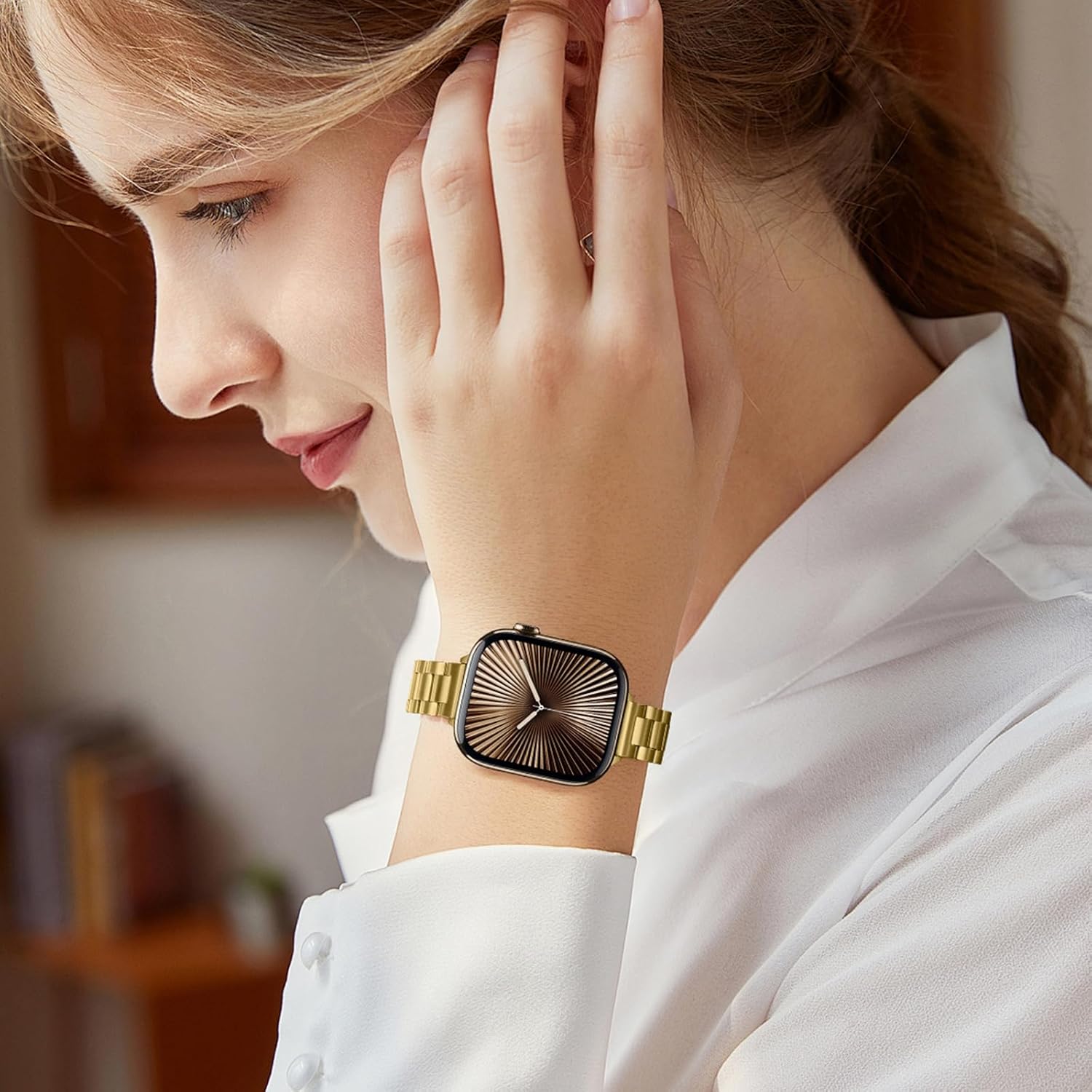 Thumbnail 6 de Anlinser Gold Apple Watch metal strap 14 mm
