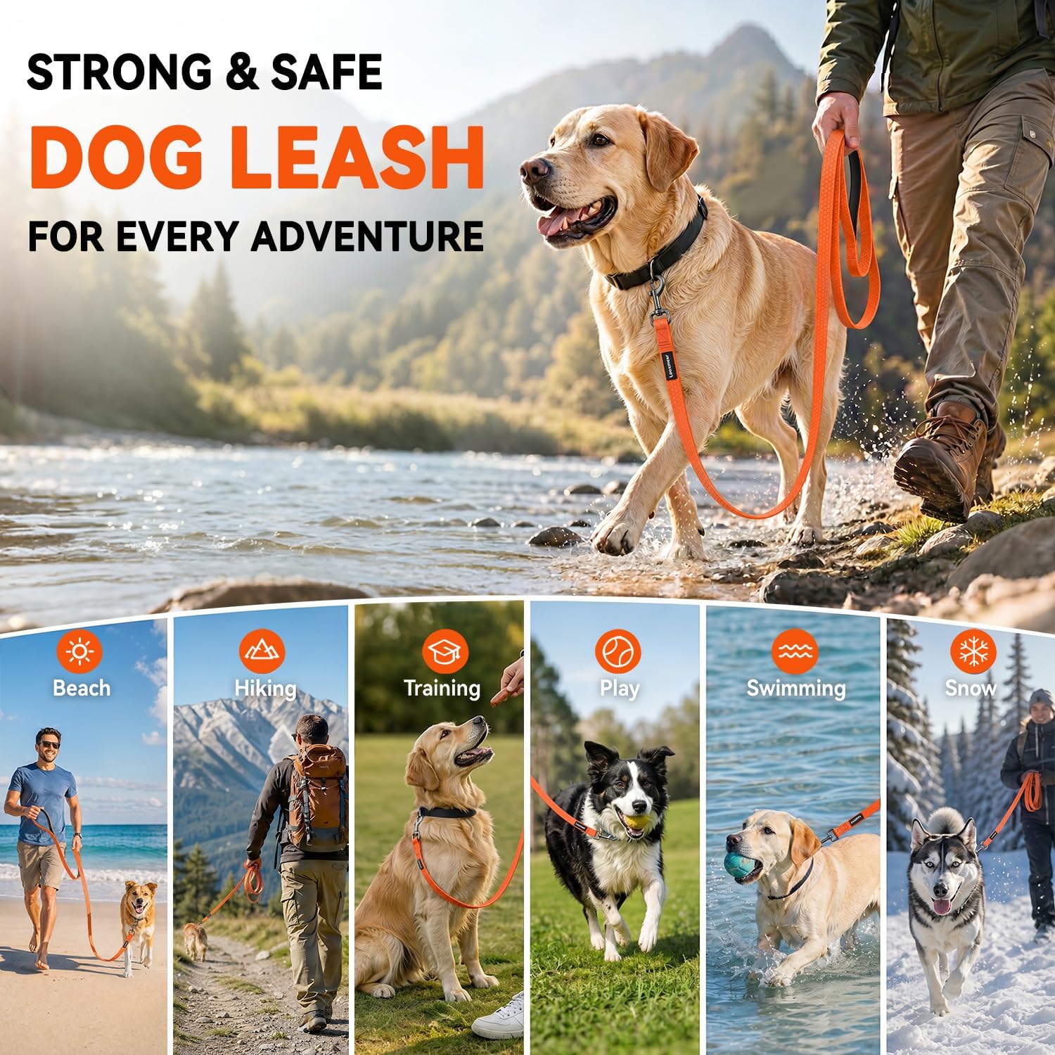Thumbnail 6 de Looxmeer Training Lead 10m waterproof leash 🐕
