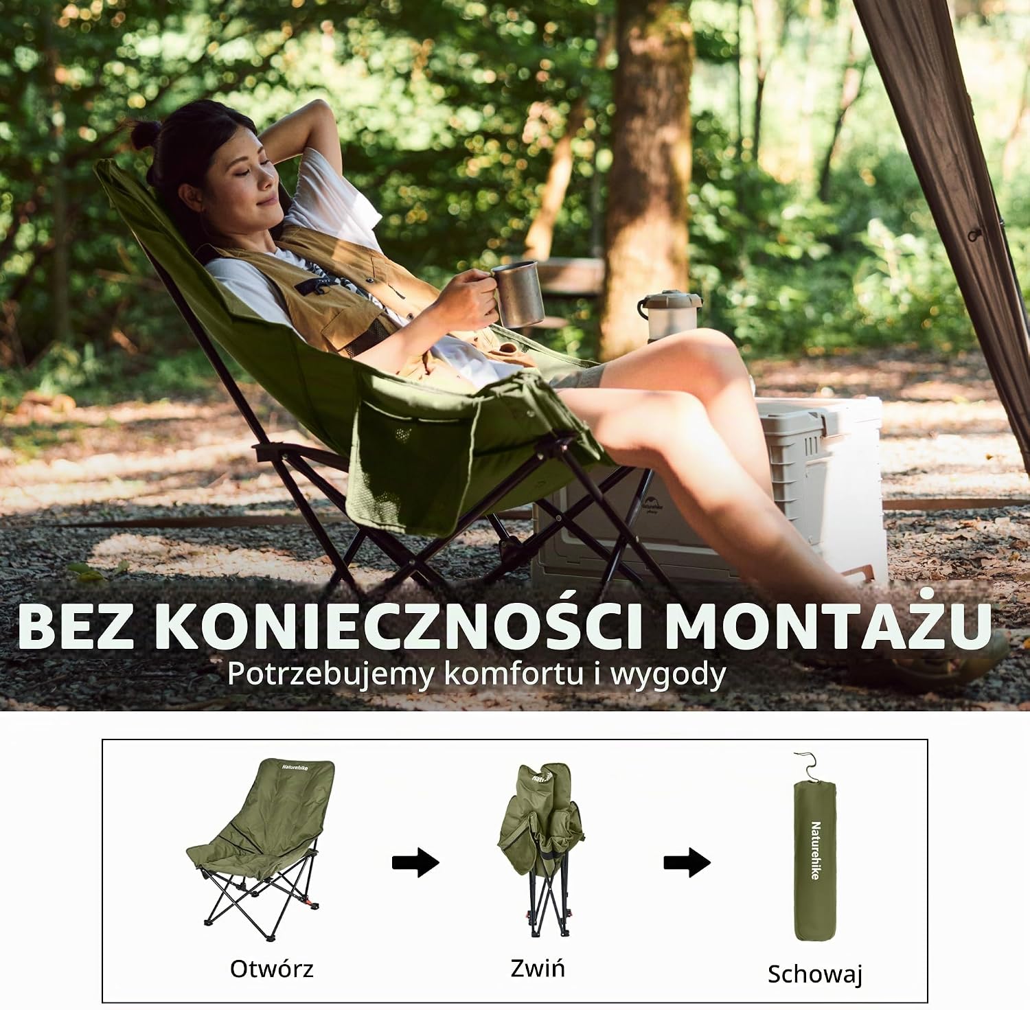 Thumbnail 6 de Naturehike Sea Star CNK2450JJ020 – składane krzesło kempingowe z wysokim oparciem