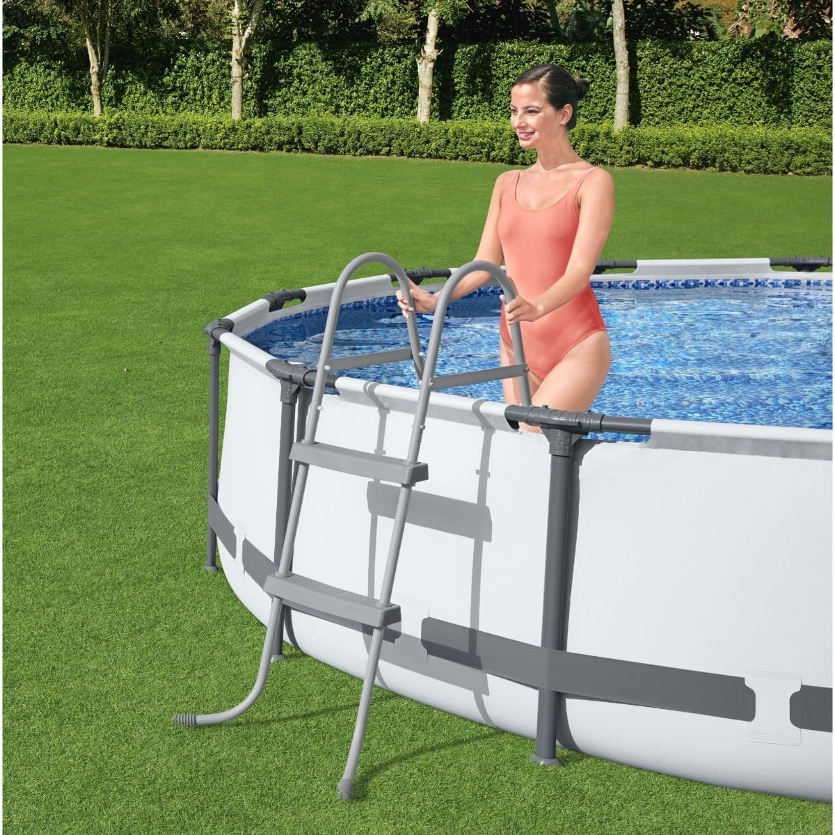 Detalle 2 de Échelle 2x2 marches pour Piscine – Hauteur 84 cm