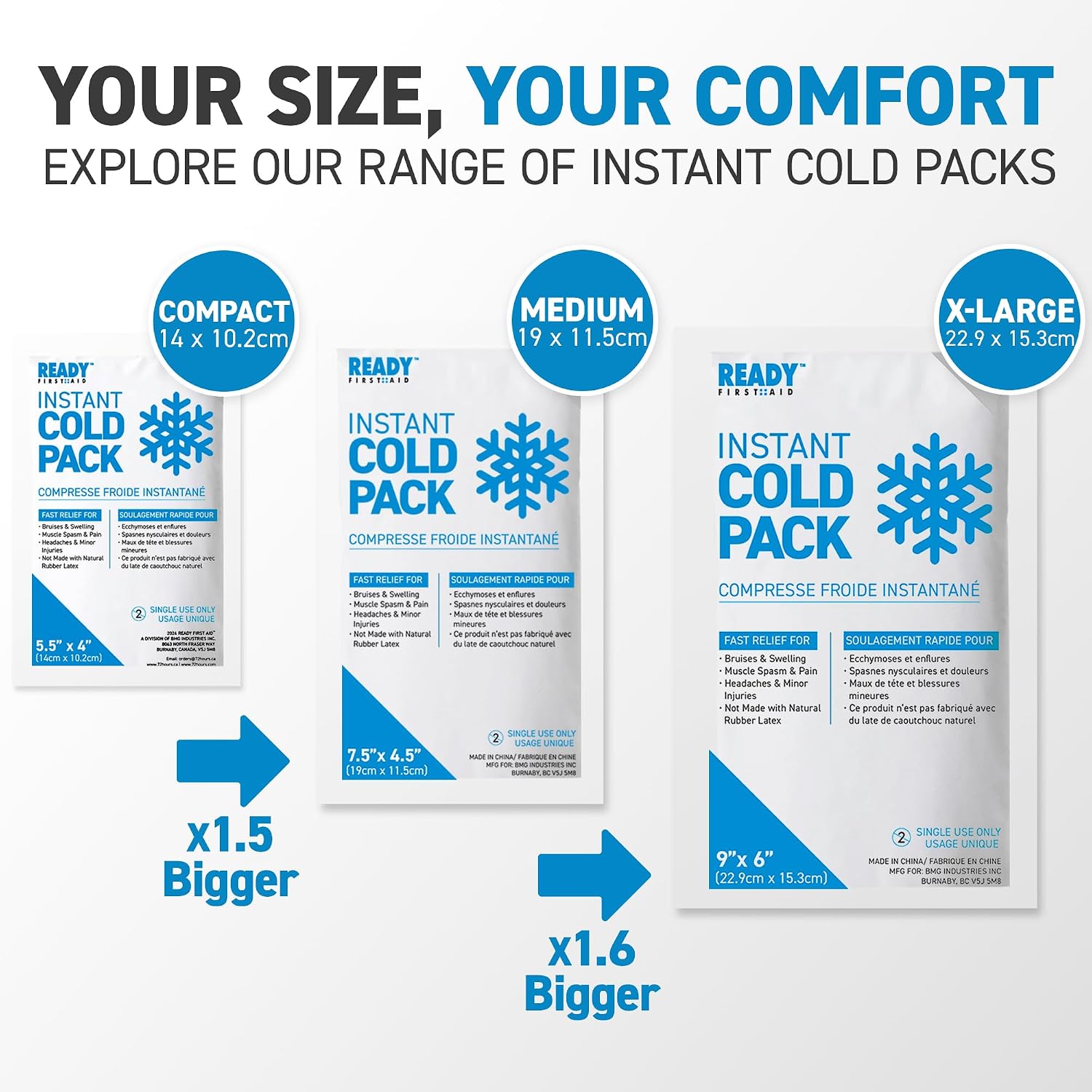 Detalle de Ready First Aid Instant Cold Pack, 36-Pack, 7.5" x 4.5