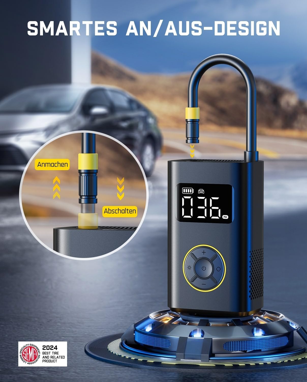 Detalle 2 de Fanttik X9 Pro elektronische Luftpumpe 10,3 BAR