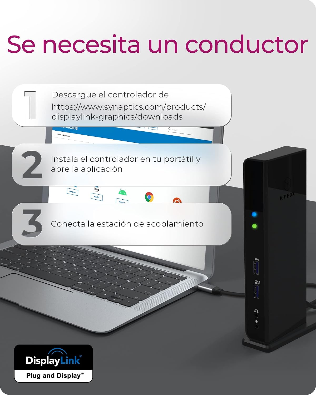 Detalle 2 de ICY BOX IB-DK2251AC Docking Station 11 en 1