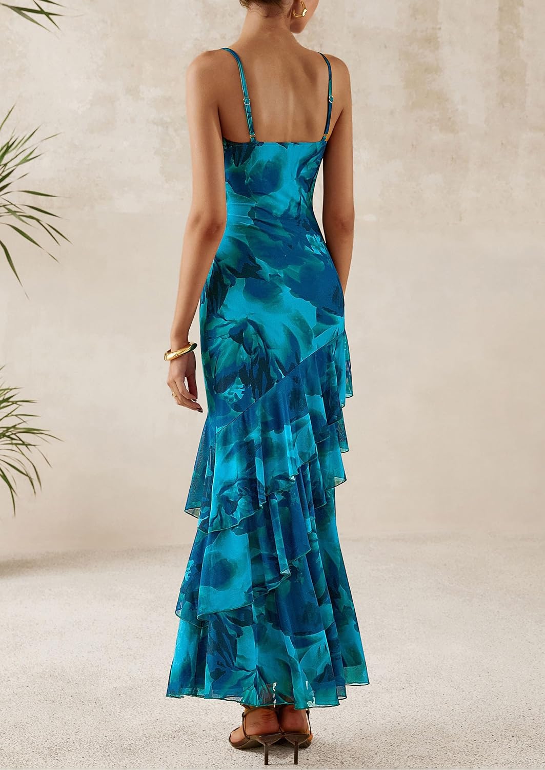 Thumbnail 1 de PRETTYGARDEN Maxi Dresses for Women 2026 Summer Tiered Floral Beach Sundress with Spaghetti Straps