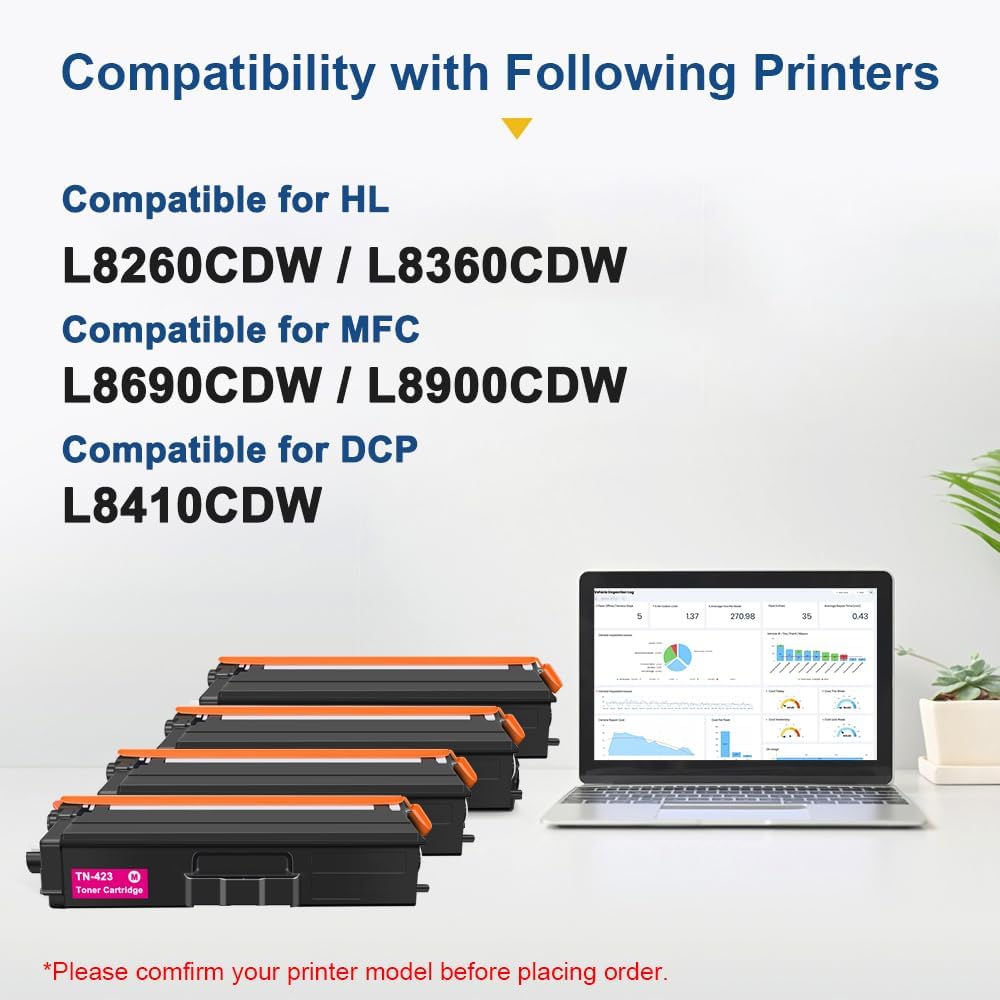Detalle 2 de SMARTOMI TN423 TN421 Toner 4‑Pack 6,500 BK