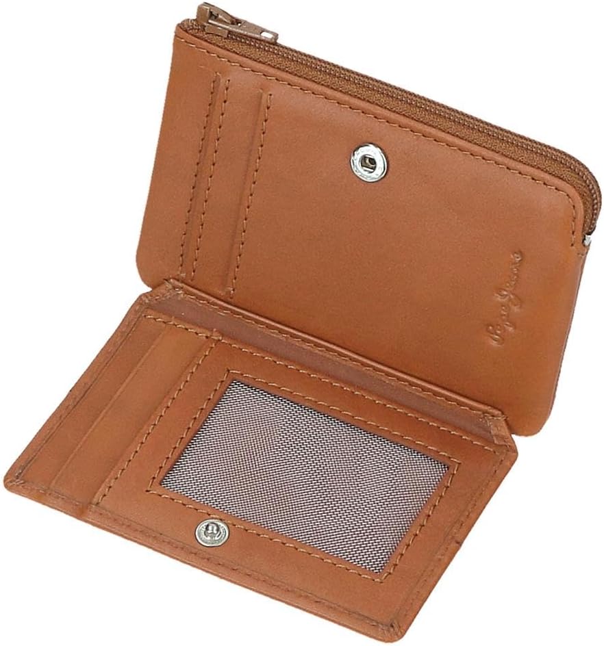 Detalle de Pepe Jeans Cracker – Porte-monnaie avec porte-cartes, beige, cuir (11 x 7 x 1,5 cm) par Joumma Bags