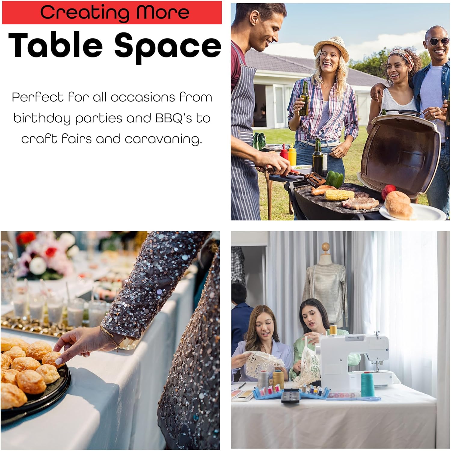 Thumbnail 5 de DIVCHI Folding Table 6ft 1.8M: Heavy Duty Plastic Folding Table for Indoor & Outdoor Use
