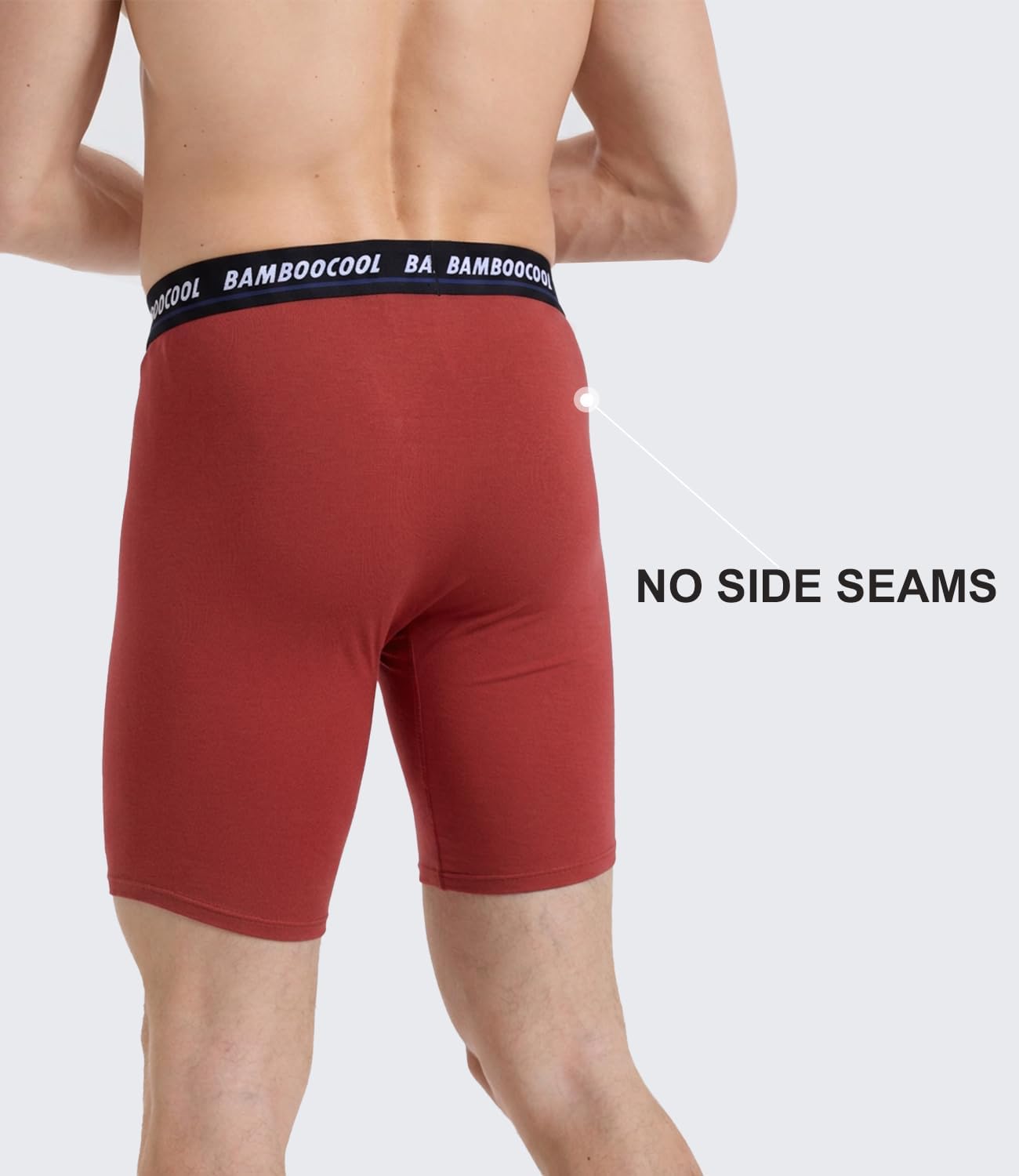 Detalle 2 de BAMBOO COOL Men's Long Boxer Briefs Performance Long Leg Underwear (MultiPack)