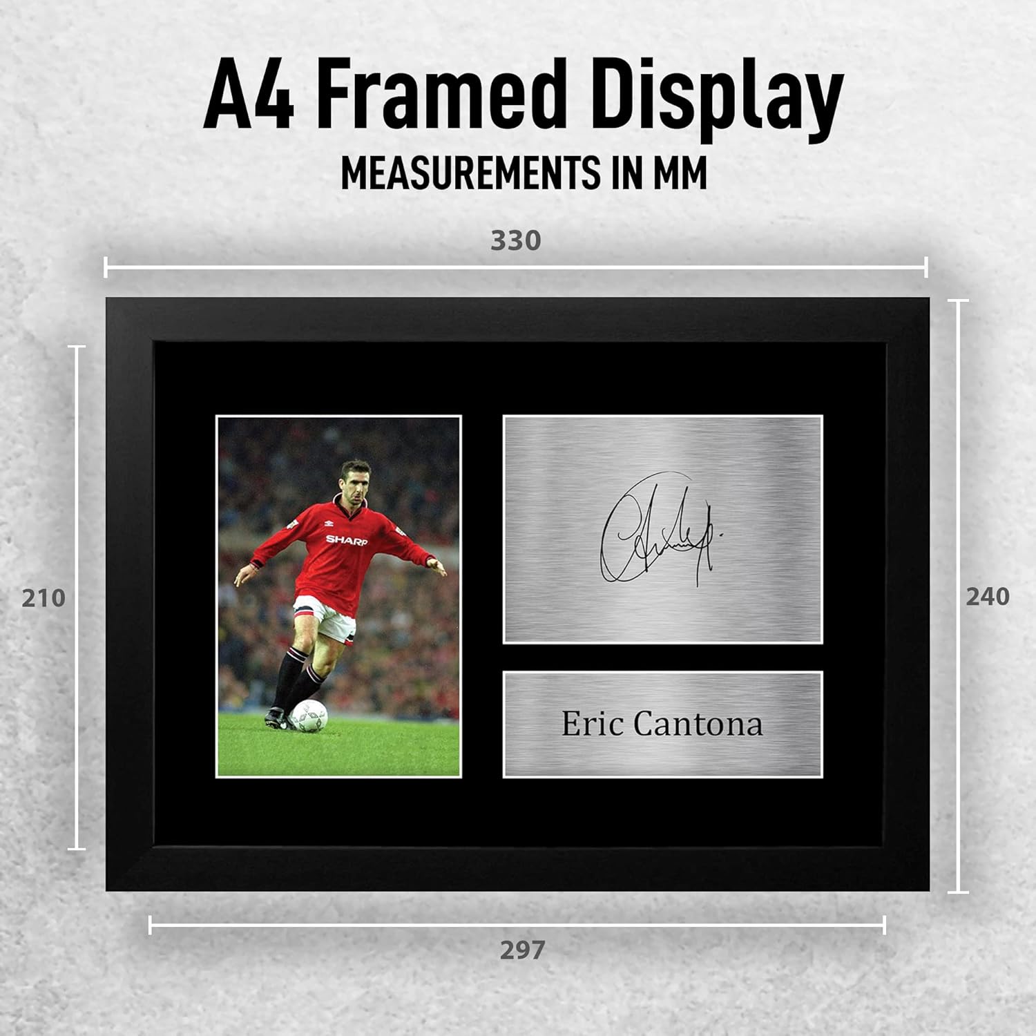 Thumbnail 1 de HWC Trading Eric Cantona gift signed and framed A4 print display