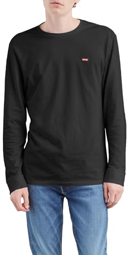 Detalle 2 de Levi's Long-Sleeve Original Housemark Tee, camiseta de manga larga para hombre, negra, talla L