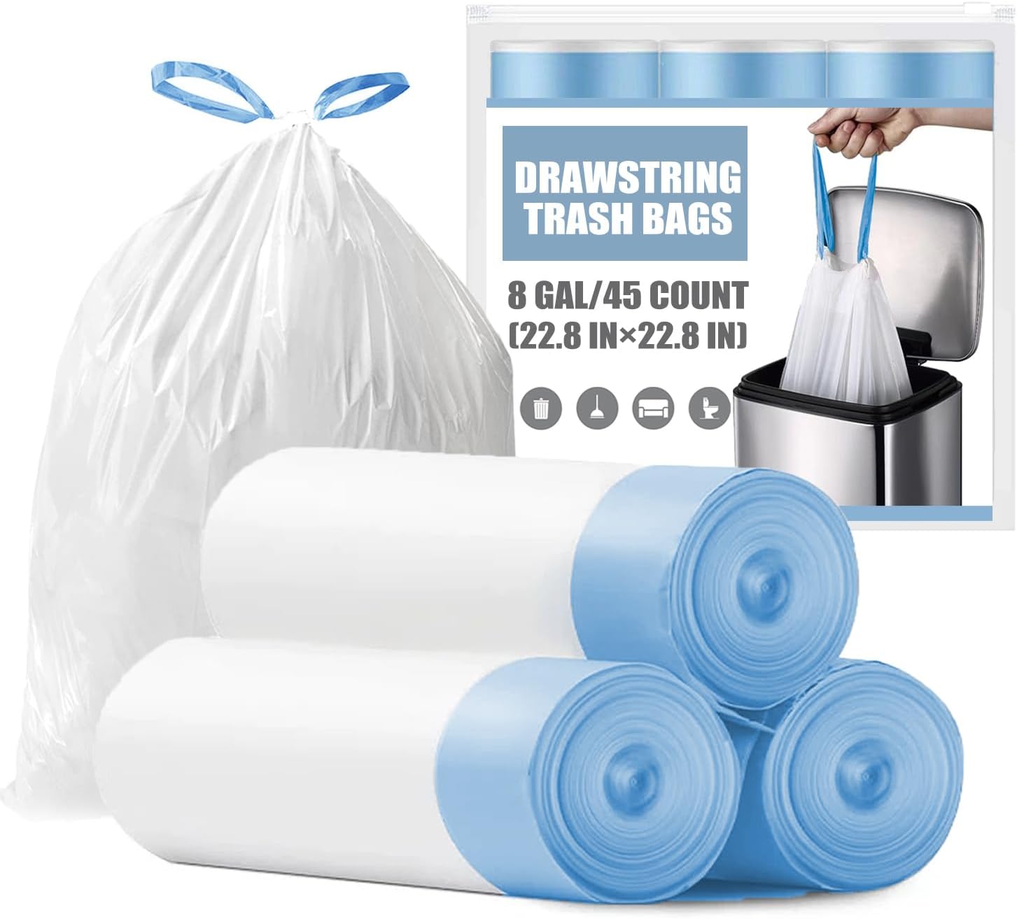 Detalle de 8-Gallon Drawstring Trash Bags