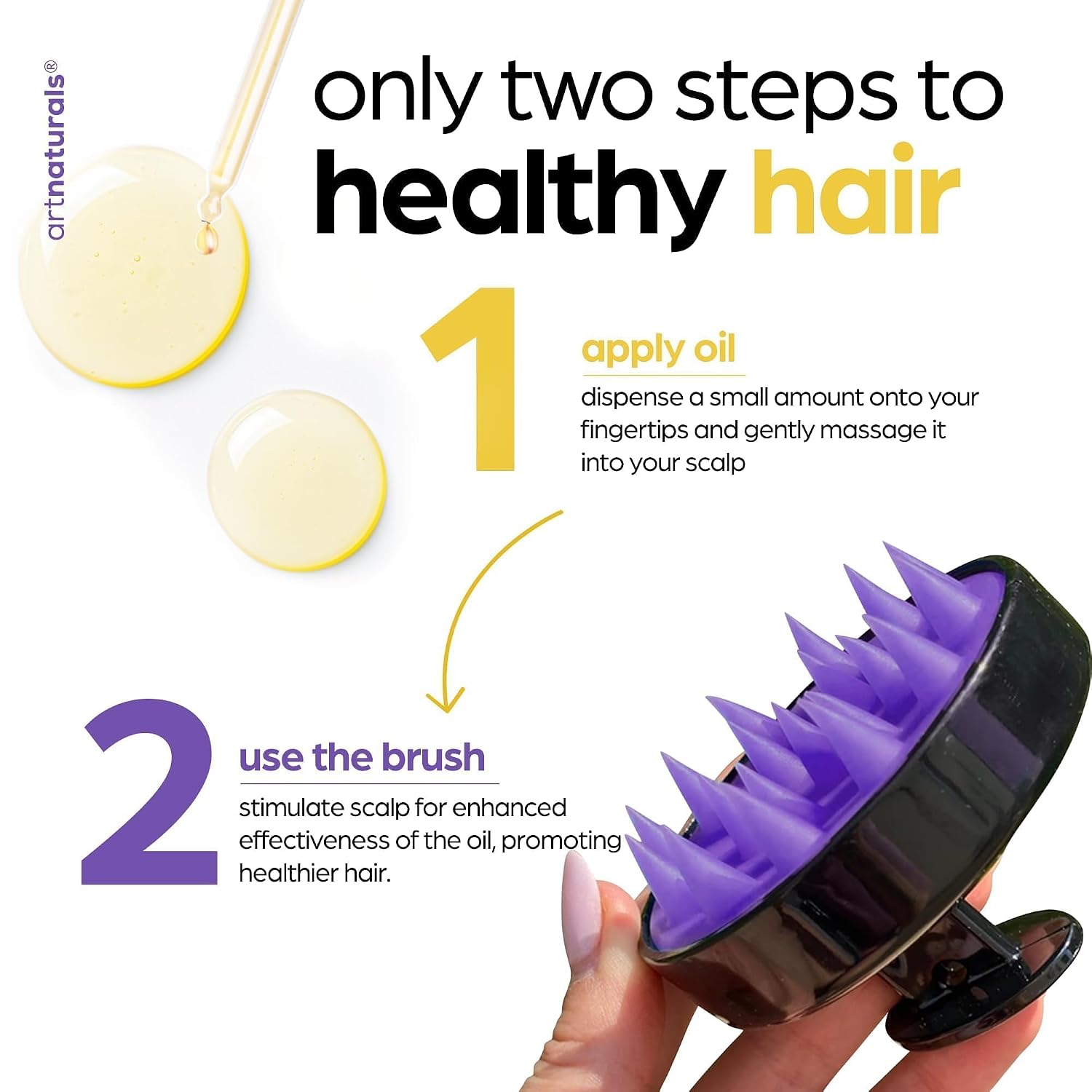 Thumbnail 6 de Artnaturals Organic Rosemary Castor Hair Oil + Massager Set