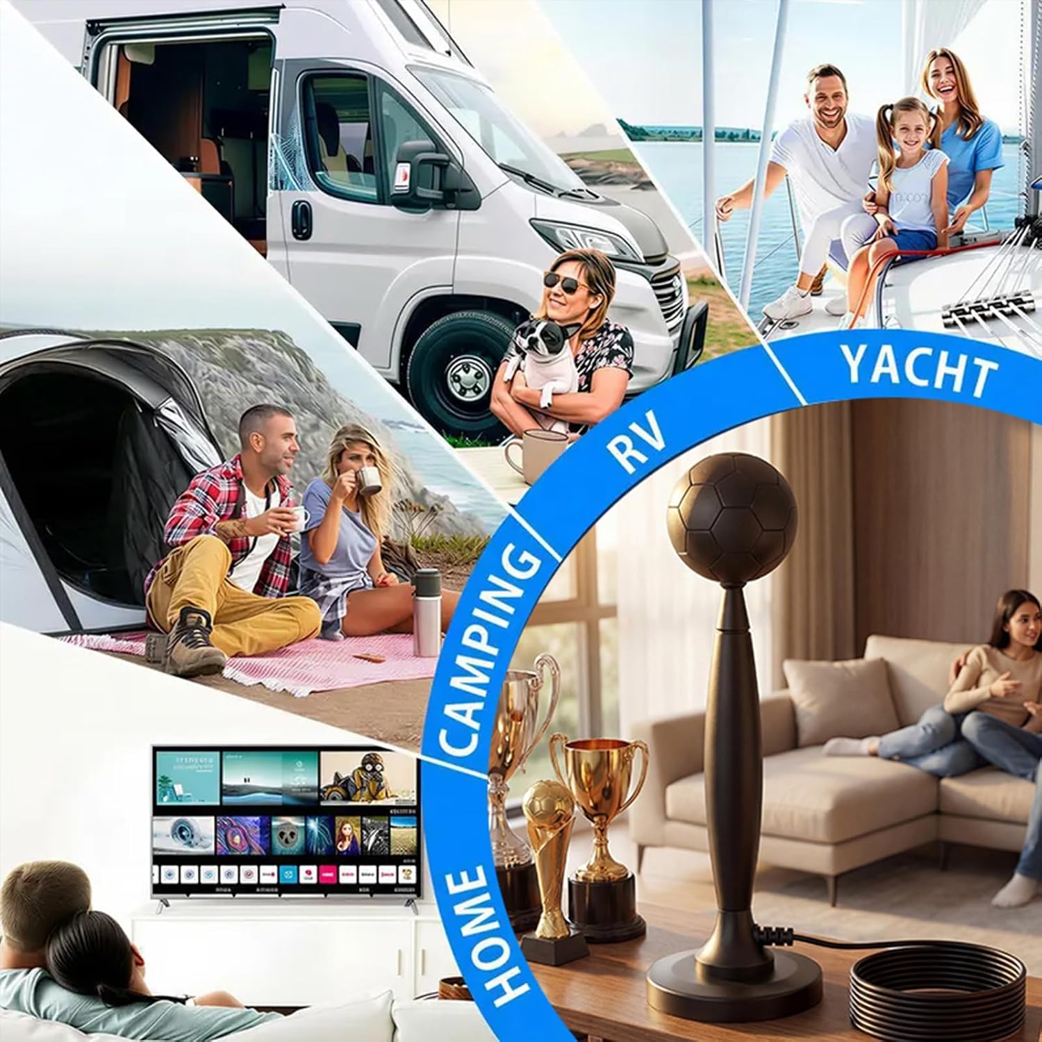 Detalle 2 de TV Antenna for Smart TV Indoor/Outdoor with 2800+ Miles Range and 360° Signal Booster