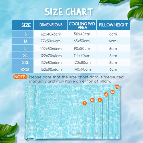 Detalle de Nobleza Manta Cama Refrescante para perros y gatos (77x50 cm) con almohada cervical y gel auto-refrigerante