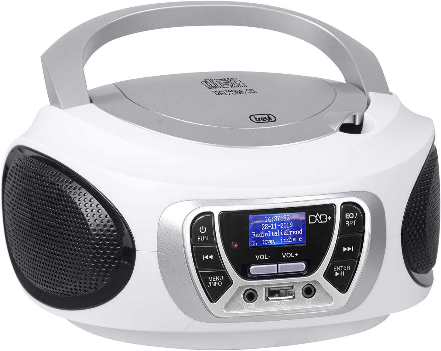 Detalle 2 de Trevi CMP 510 DAB: stereo portatile con radio digitale DAB/DAB+, lettore CD e connettività versatile
