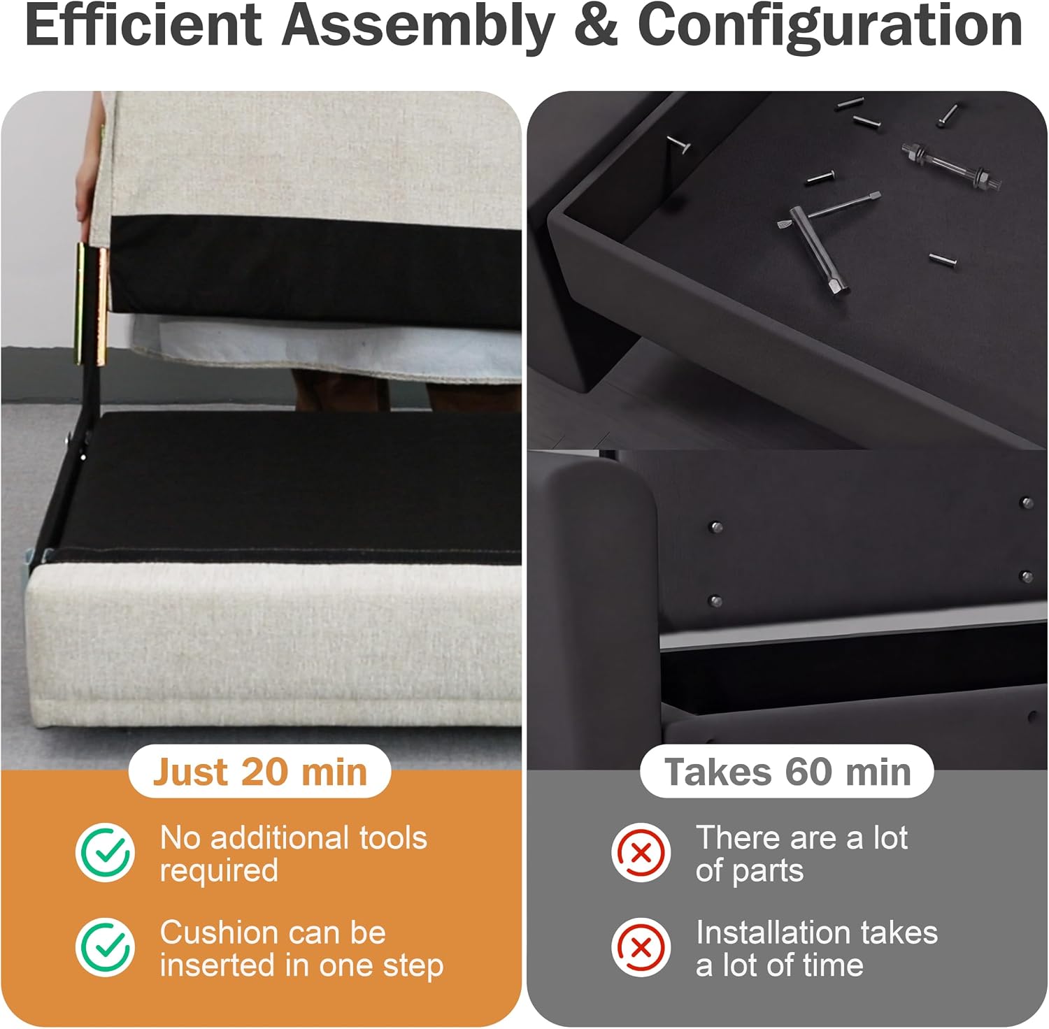 Detalle de Vipbear Modular Sectional Sofa, 160-Inch