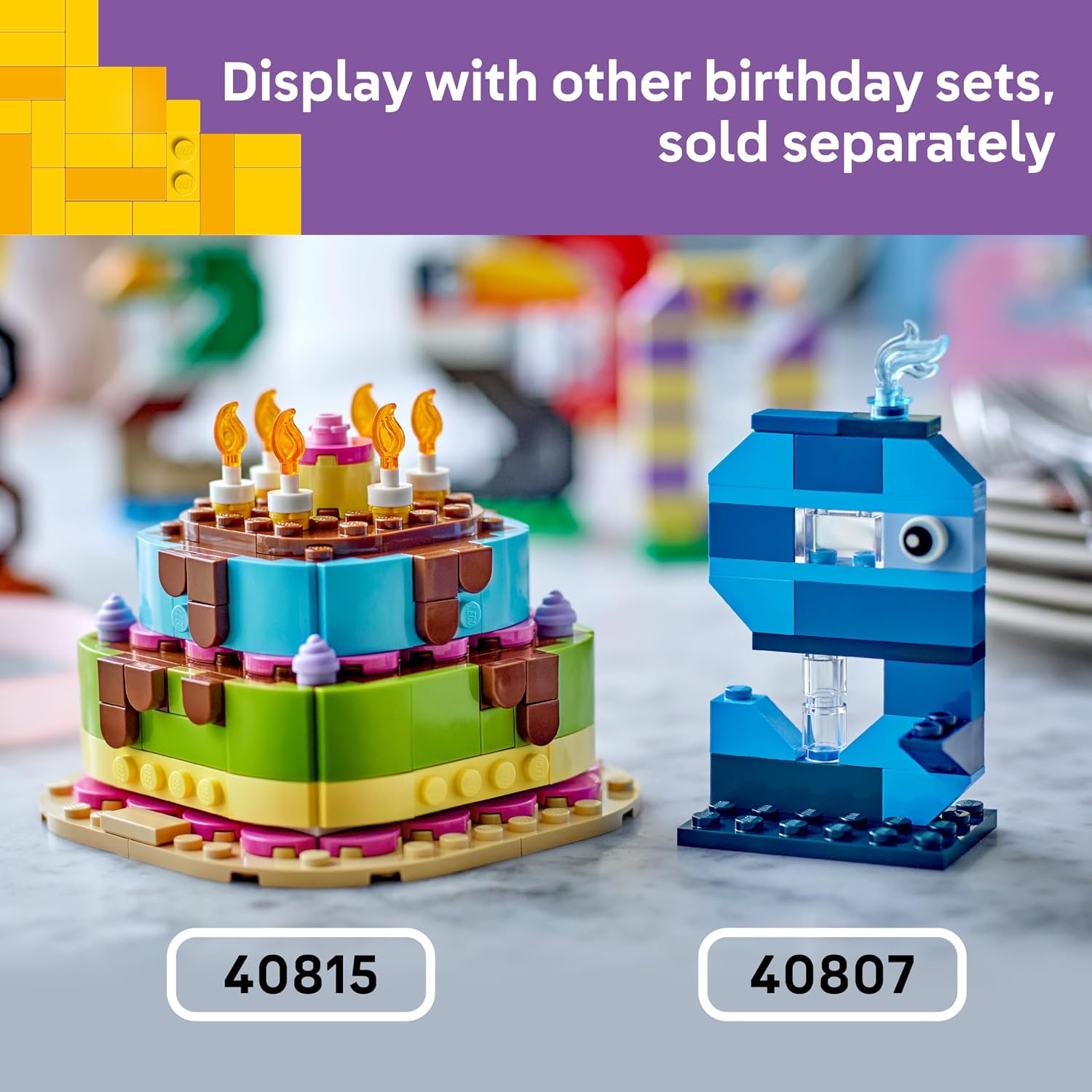 Thumbnail 6 de LEGO 40815 Birthday Party Cake building set, 219 pieces with 10 candles