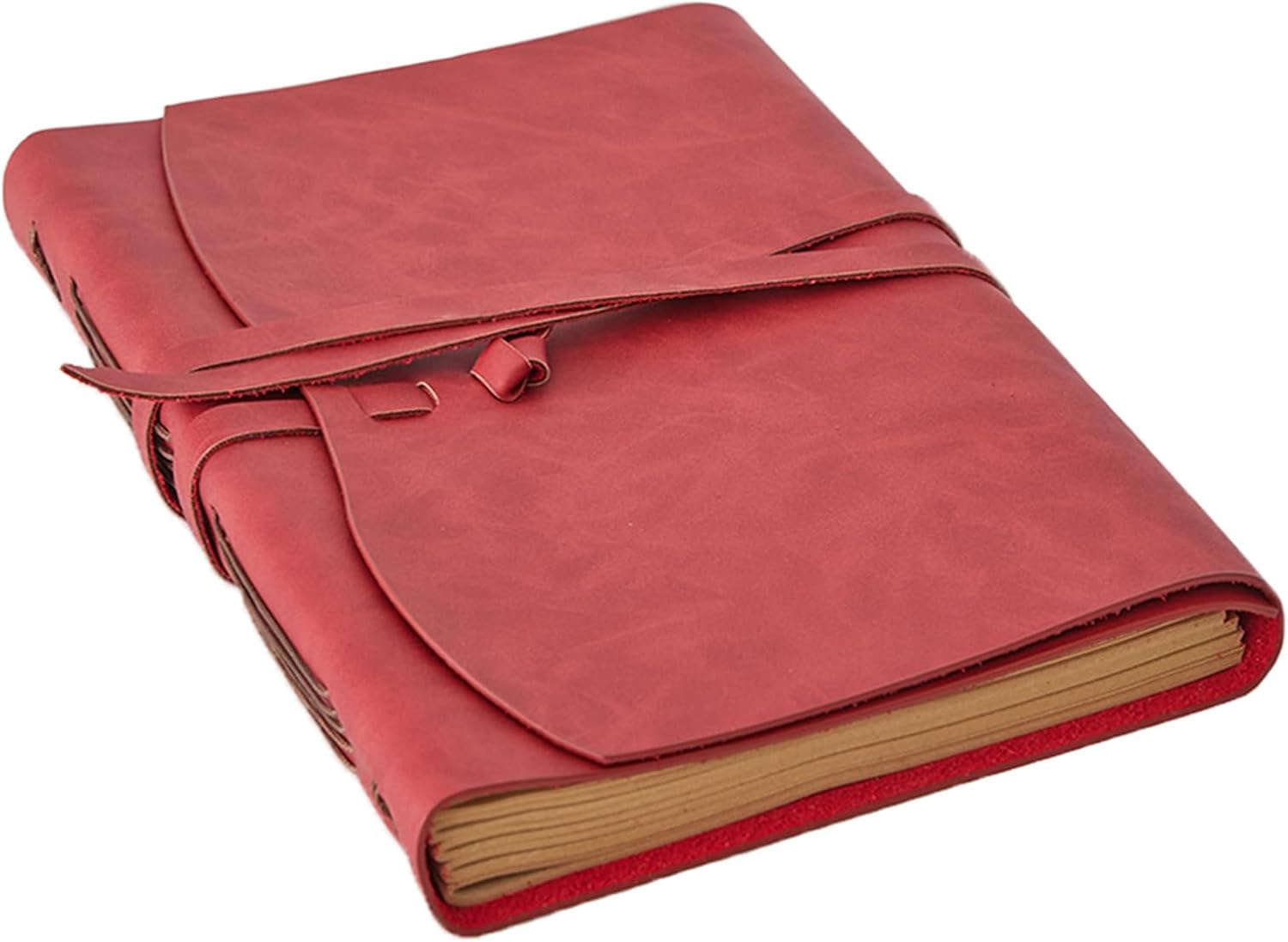 Detalle de RILIHO Leather Journal, 8 x 10-Inch Red Soft-Cover Notebook
