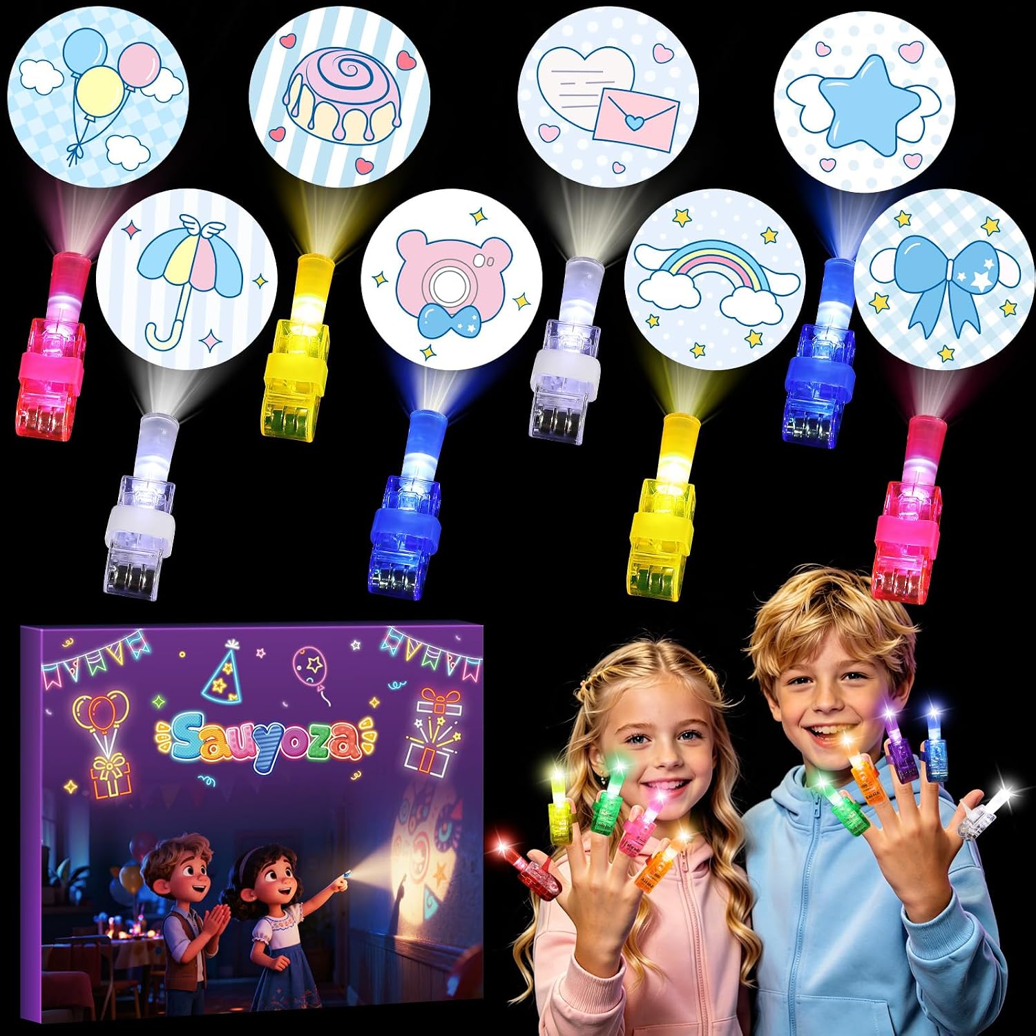 Detalle de Sauyoza LED Finger Lights, 36-Pack