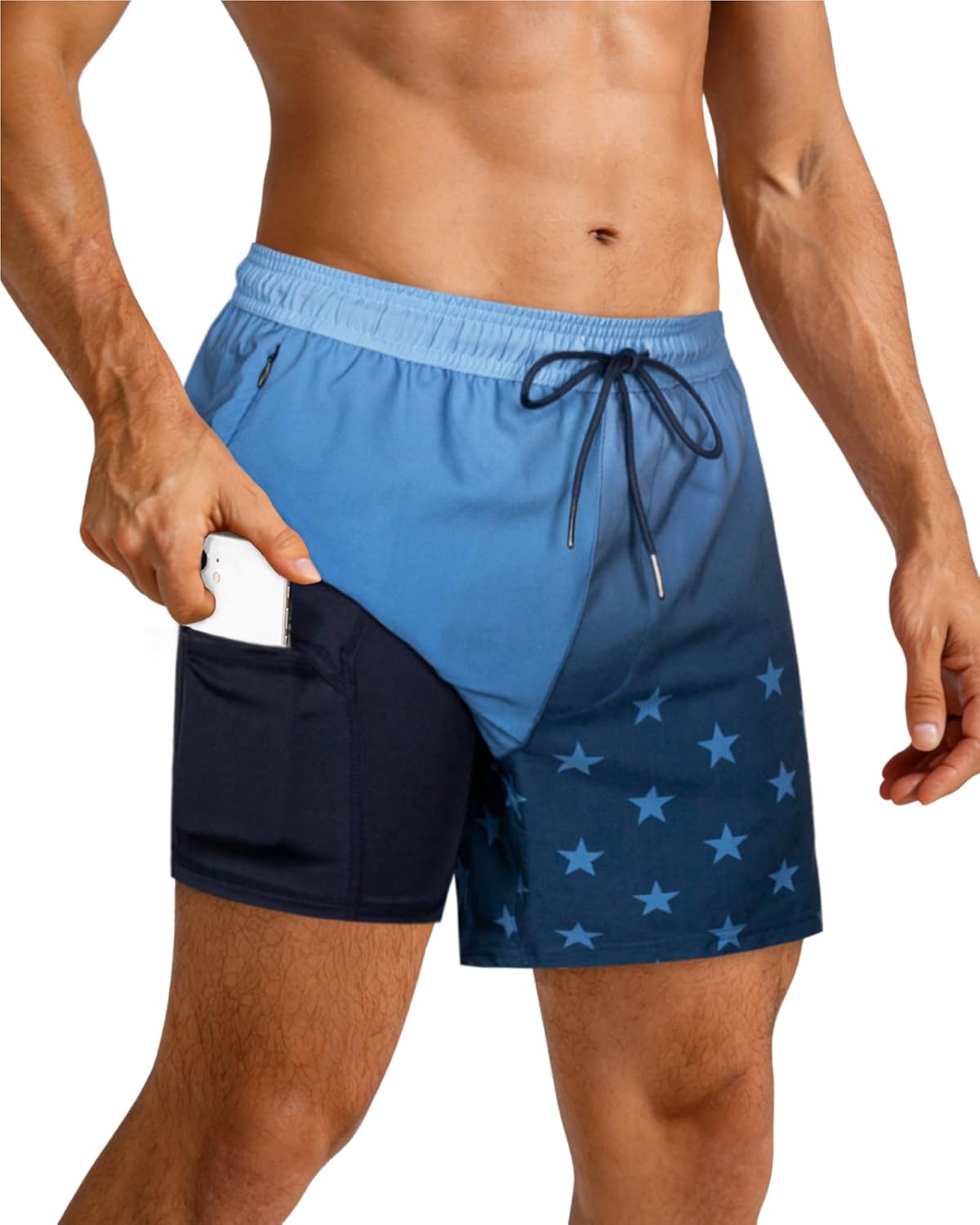 Thumbnail 1 de SURF CUZ Men's Swim Trunks with Compression Liner – 5.5 Inch Quick-Dry Shorts with Zipper Pockets