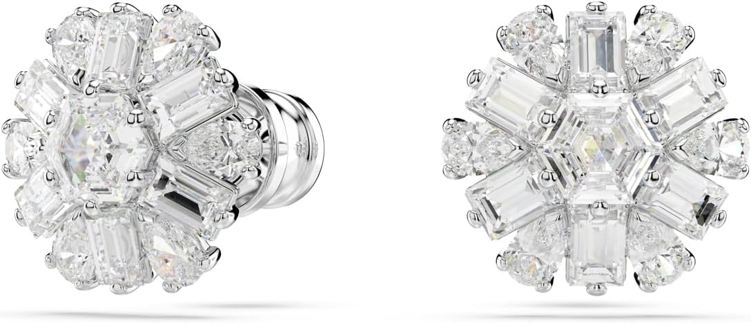 Detalle 2 de Swarovski Snowflake Stud Earrings, 3/8 x 3/8 Inch