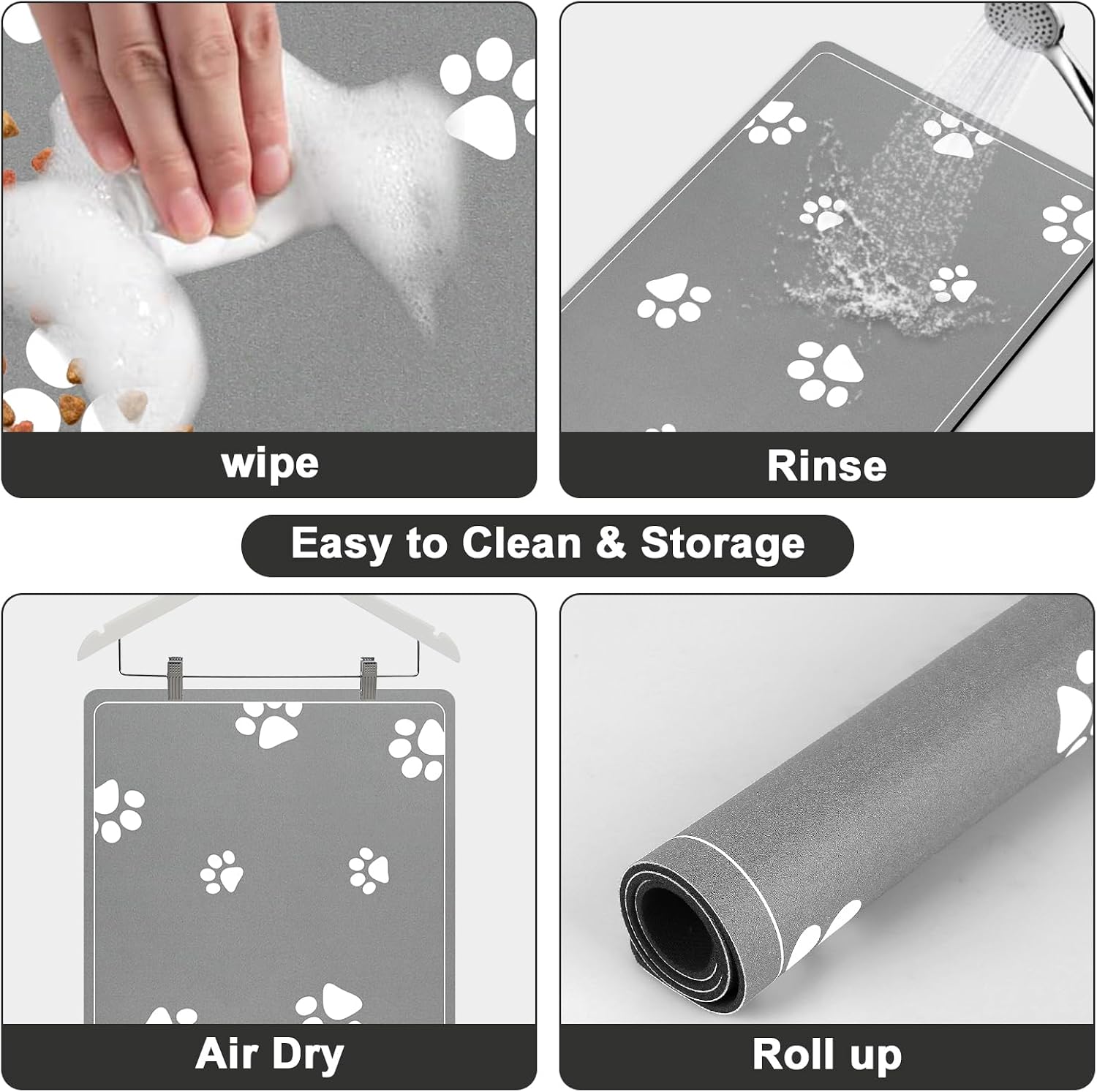 Thumbnail 3 de Mavicen Absorbent Pet Feeding Placemats (40 × 60 cm) – Non-Slip, Mess-Proof Mat for Dogs