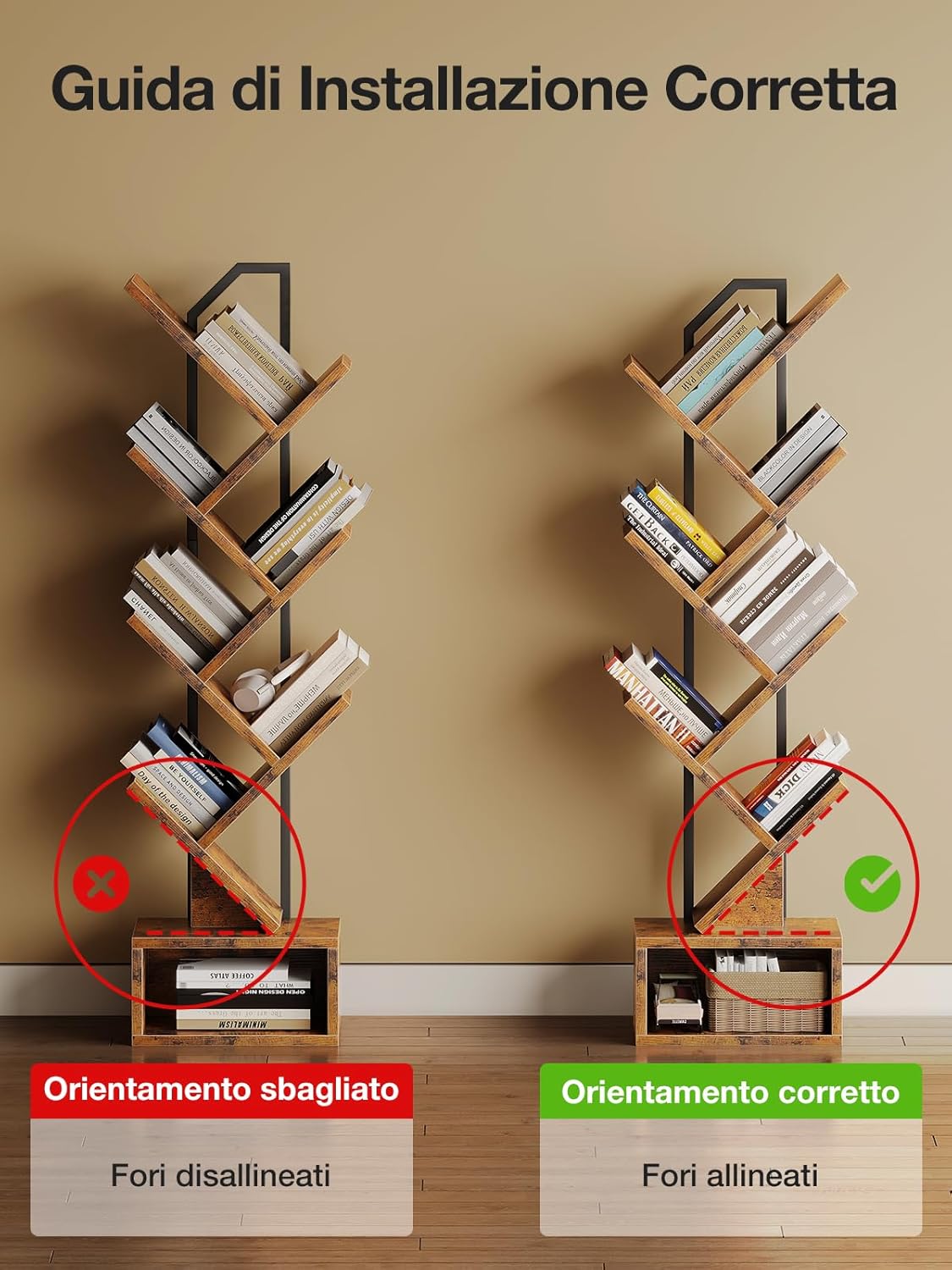 Thumbnail 3 de Coleshome libreria in legno a 6 ripiani