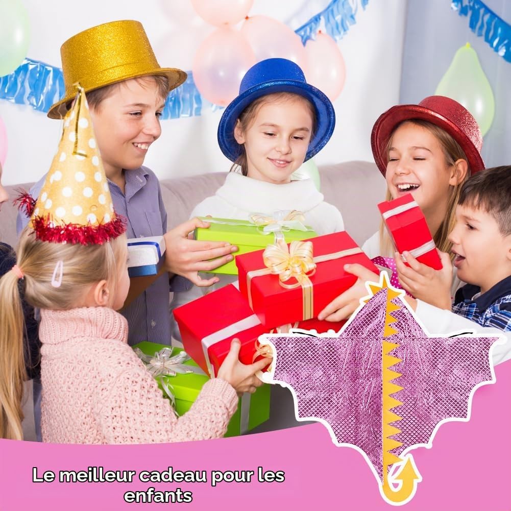 Thumbnail 6 de AOMIG dinosauruscape voor kinderen, roze polyester kostuum in maat 110