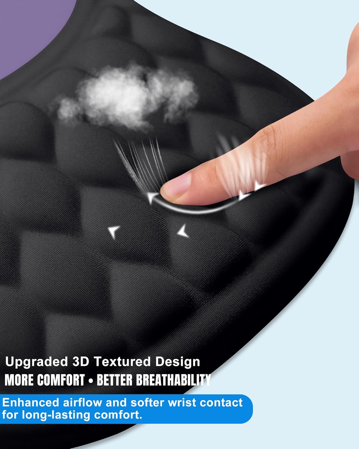 Detalle 2 de PVIPCZ Ergonomic Mouse Pad with Sloped Memory Foam Wrist Rest, Lycra Surface