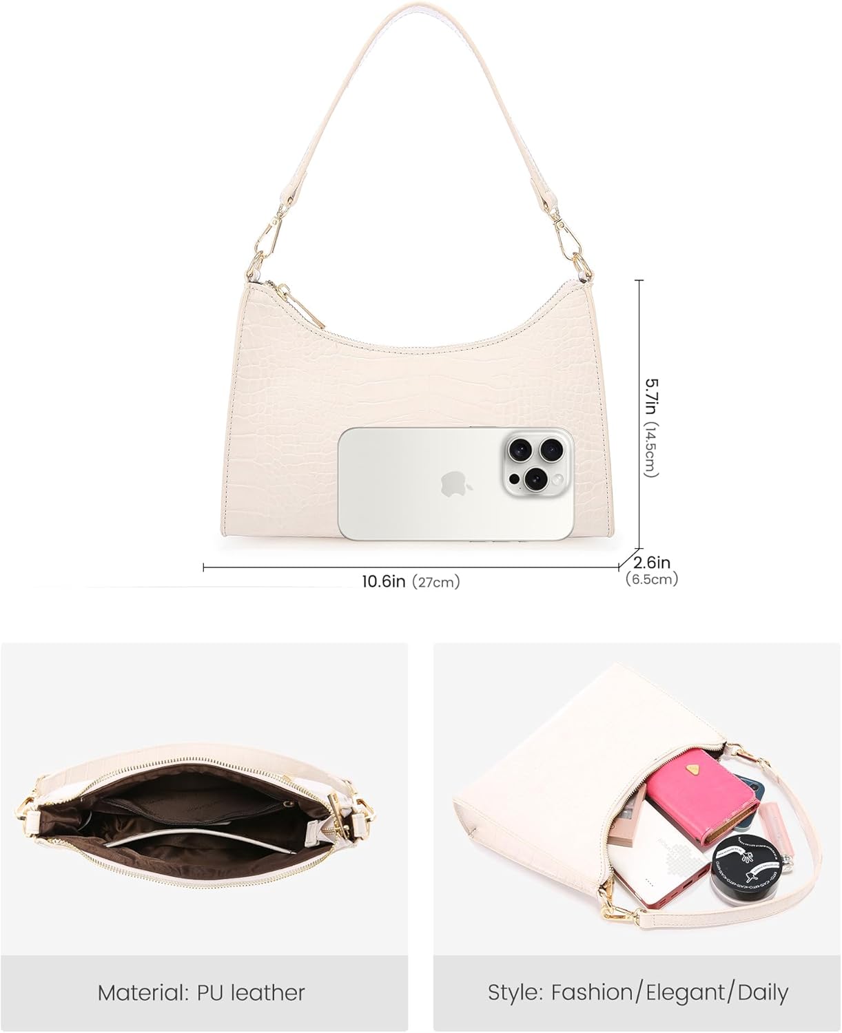 Thumbnail 3 de LOVEVOOK Damen Handtasche Klein Umhängetasche – Crocodile-Muster, Rot