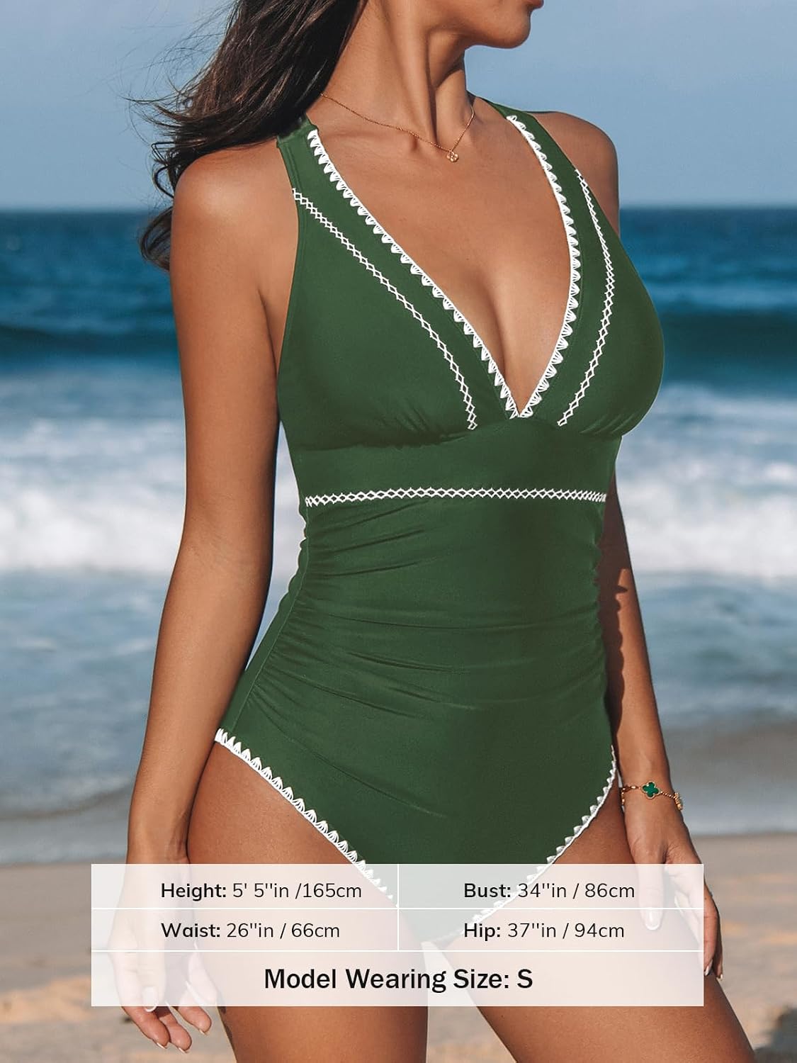 Thumbnail 4 de CUPSHE Maillot de bain une pièce col en V