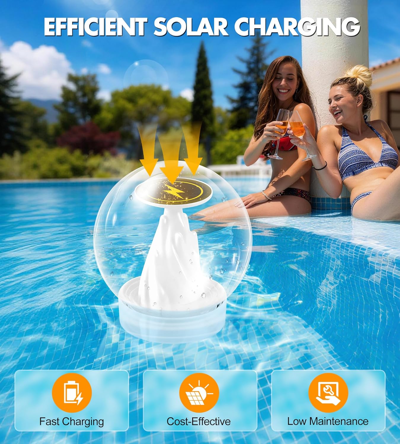Thumbnail 1 de PoolLeader Lampe Solaire Flottante Piscine – Éclairage LED à Flammes, 2 pièces