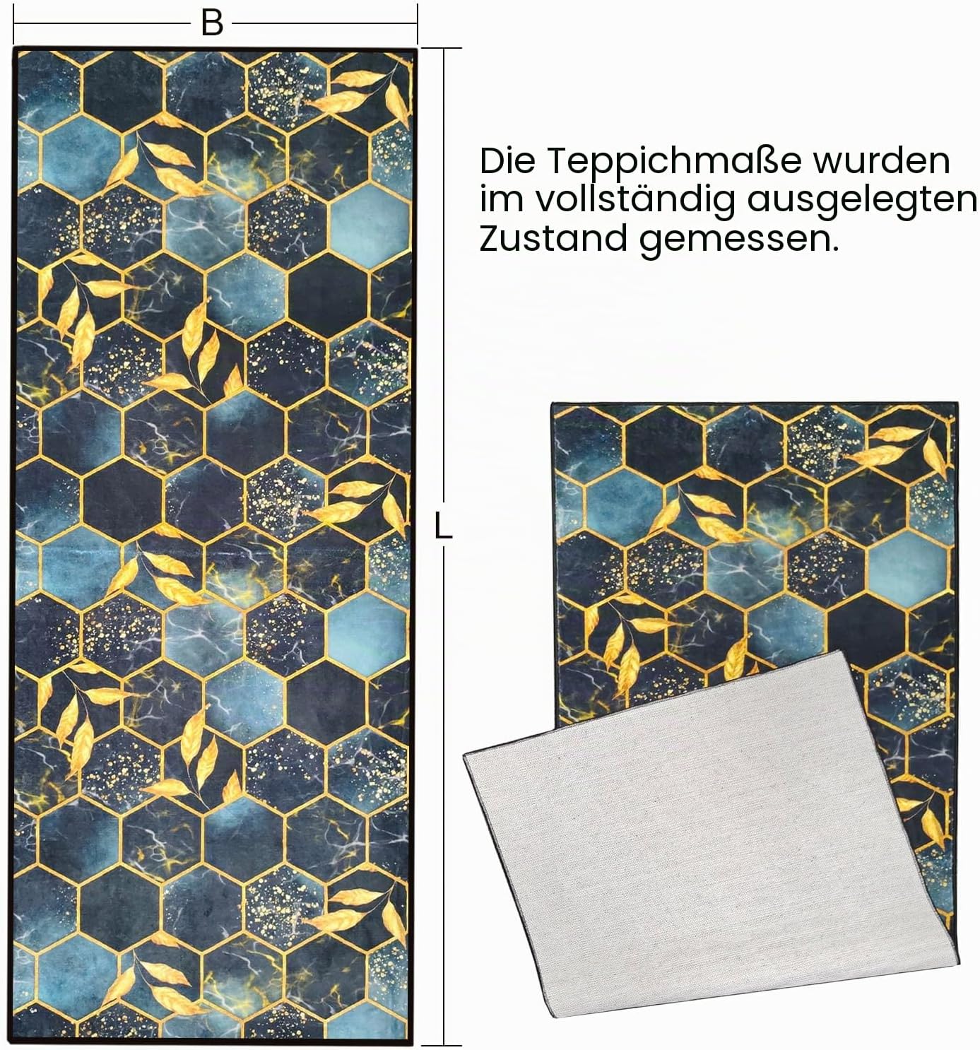 Detalle de Teppich Läufer 80x100cm – rutschfest, waschbar und vielseitig einsetzbar