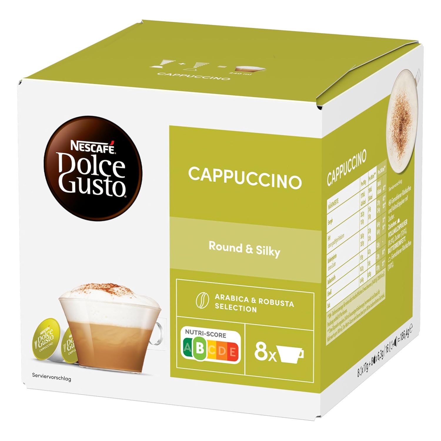 Detalle 2 de NESCAFÉ Dolce Gusto Cappuccino Kaffeekapseln – 6er Pack (6 × 16 Kapseln)