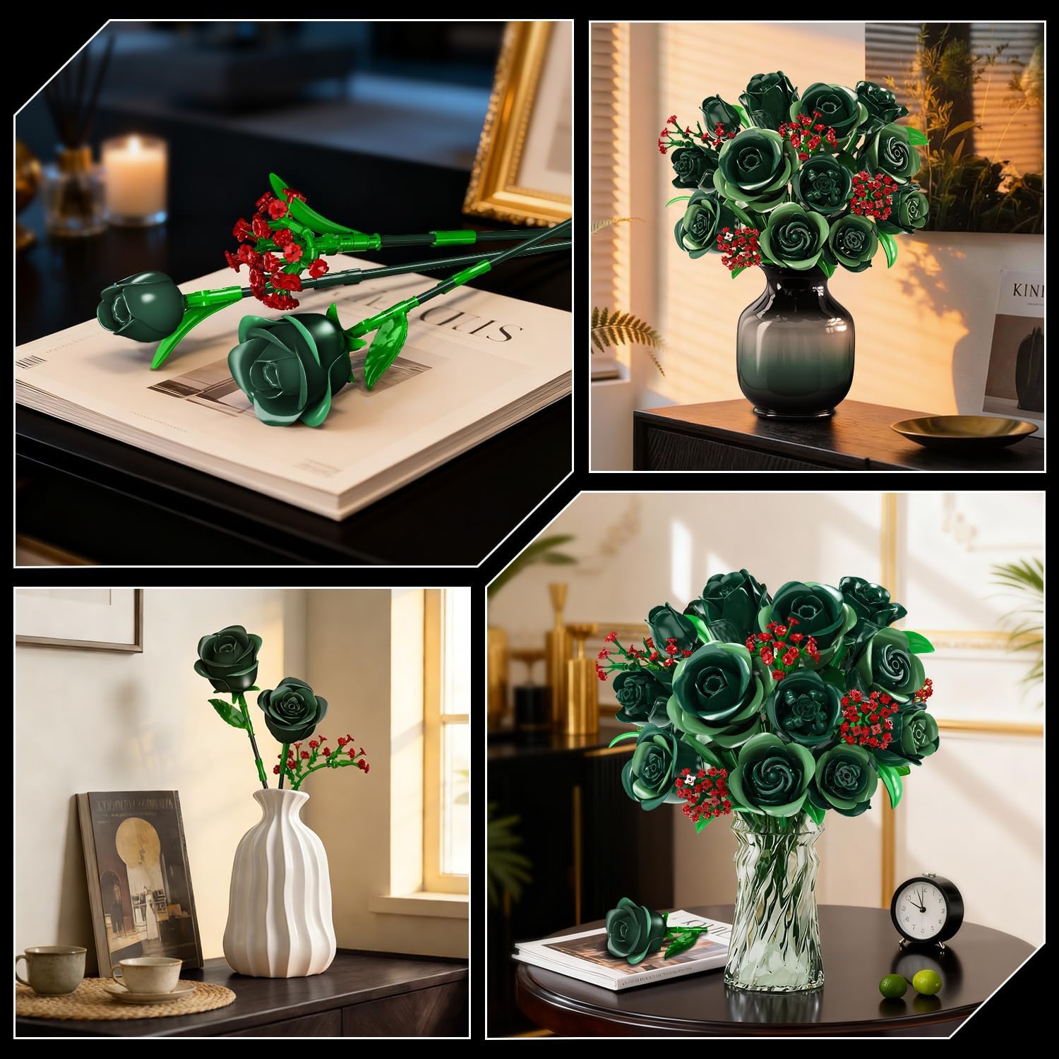 Detalle de PLAXSOON Blumenstrauß Bausatz mit Licht 523 Teile