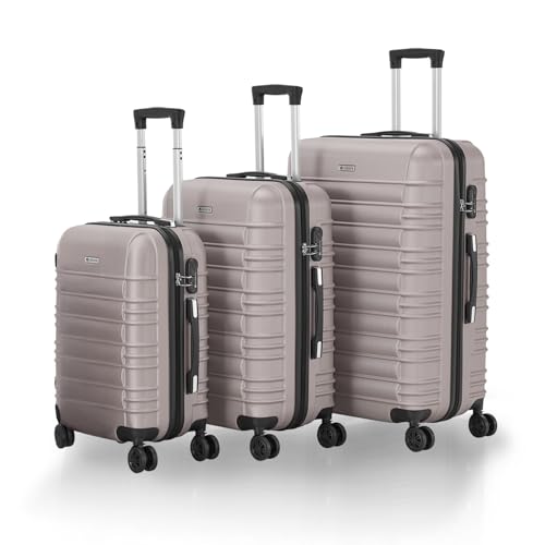 Detalle de Juskys Set valises rigides 3 pièces – Voyage: ABS léger, 360° et serrure à code