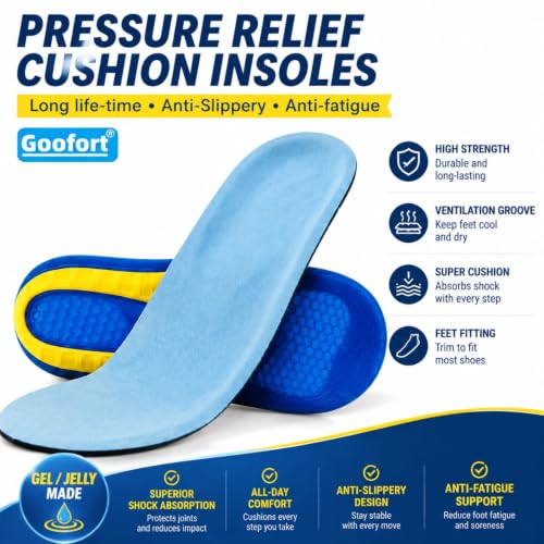 Thumbnail 2 de Goofort Gel Insoles for Men and Women: 3D-Xpain Gel Shock Absorbing Inserts for All-Day Comfort
