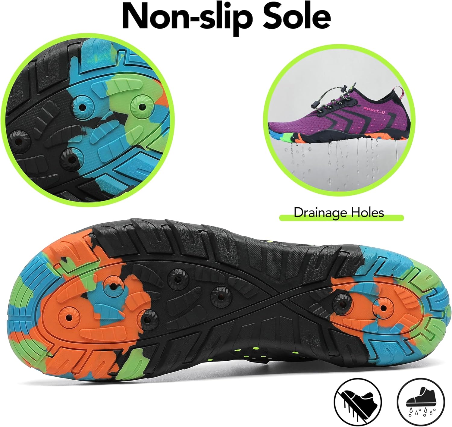 Detalle de SAGUARO Badeschuhe – Aquaschuhe für Damen, Herren und Kinder, Größe 35–48