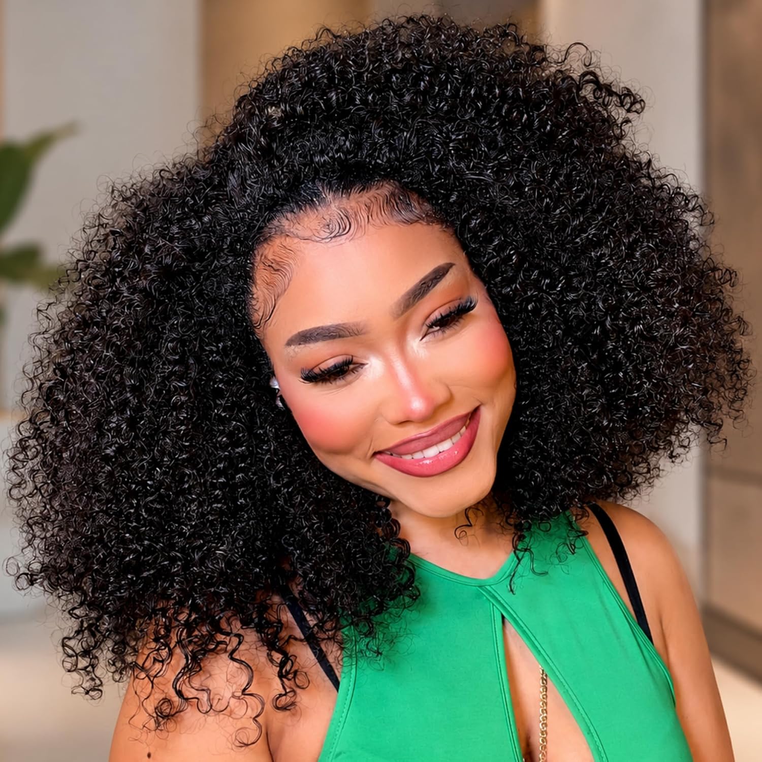 Detalle de The Fox Kinky Curly Half Wig 100% Remy Human Hair