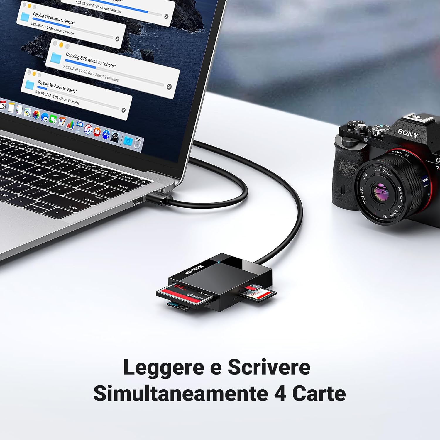 Thumbnail 3 de Lettore di Schede USB 3.0 4 in 1 di UGREEN: SD/TF/MS/CF