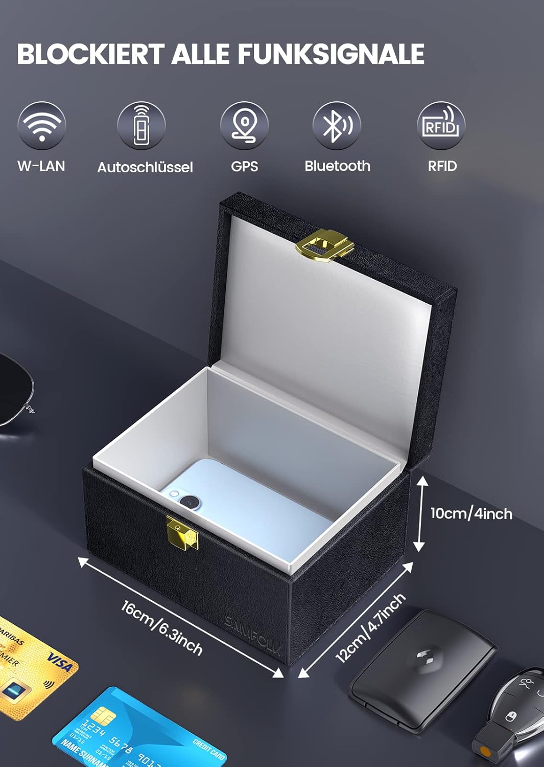 Detalle de Samfolk Keyless Schutz Box 16×12,5×9,5 cm 🔐