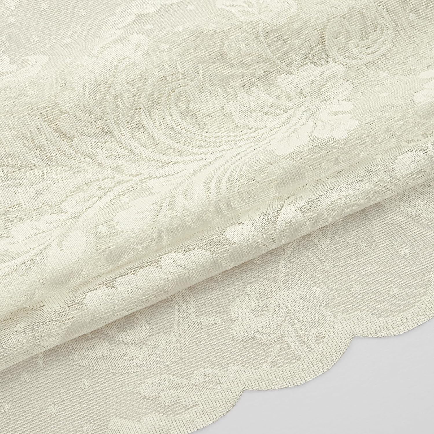 Thumbnail 6 de Ivory Lace Curtains 84 Inches Long – Victorian Floral Sheer Curtains, 2 Panels, 52x84