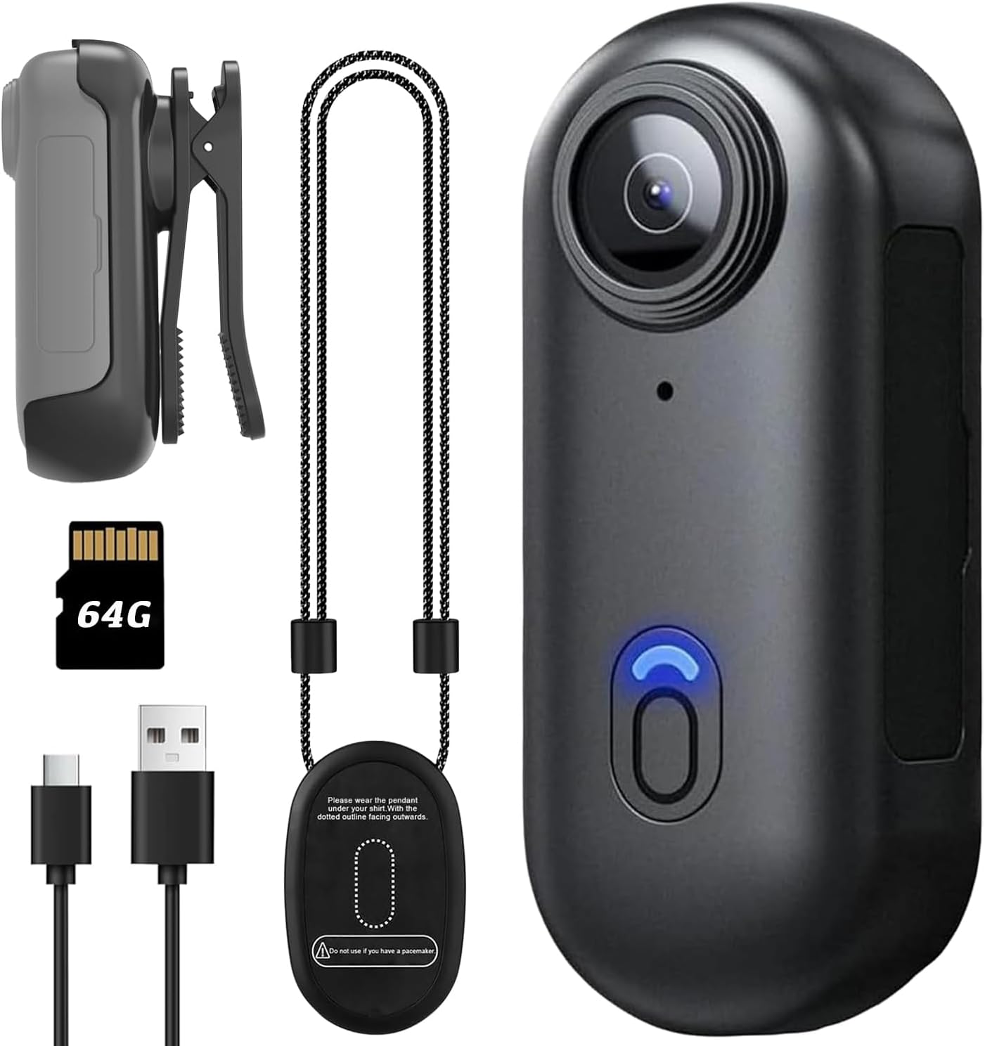 Detalle de ABSAMAYS 1080P Mini Thumb Action Camera – wearable POV camera for cycling, biking, work & travel
